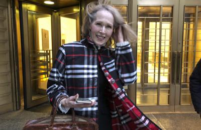 FILE - Columnist E Jean Carroll leaves federal court on Feb 22 2022 in New York Former President Donald Trump will have to answer questions under oath next week in a defamation lawsuit lodged by the writer who says he raped her in the mid-1990s a judge ruled Wednesday Oct 12 2022 Carrolls lawsuit claims that Trump damaged her reputation in 2019 when he denied raping her AP PhotoLarry Neumeister File