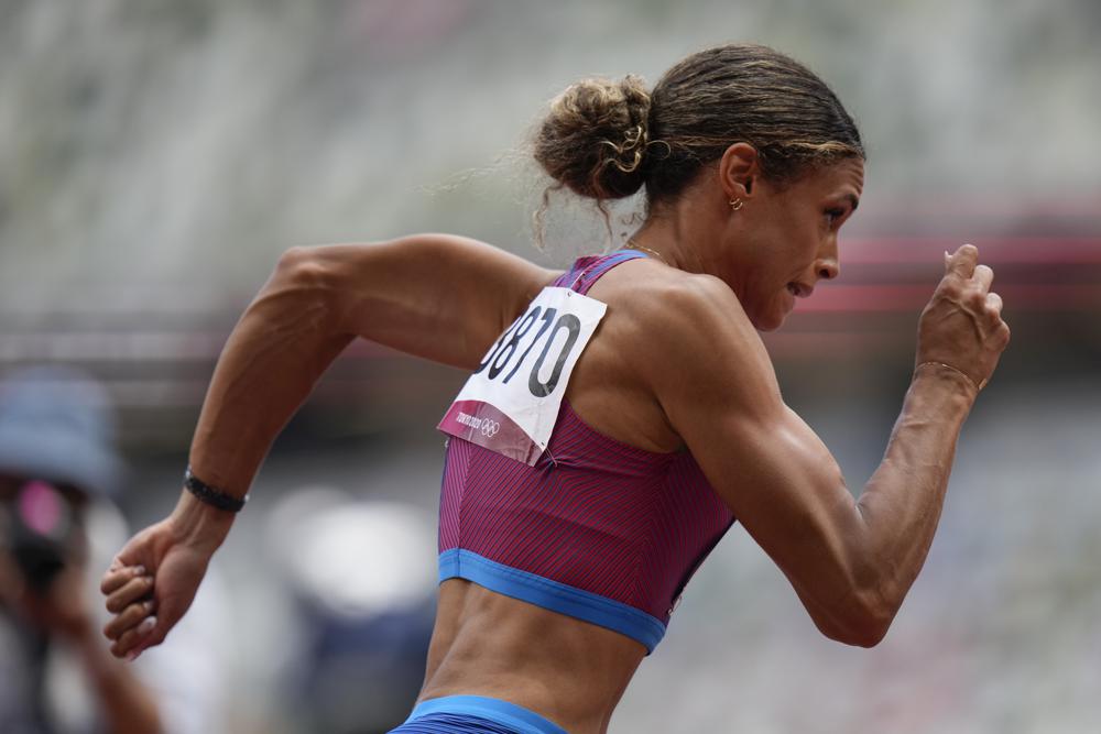 Sydney McLaughlin, of the United States, wins the women's 400-meter hurdles final at the 2020 Summer Olympics, Wednesday, Aug. 4, 2021, in Tokyo, Japan. (AP Photo/Petr David Josek)