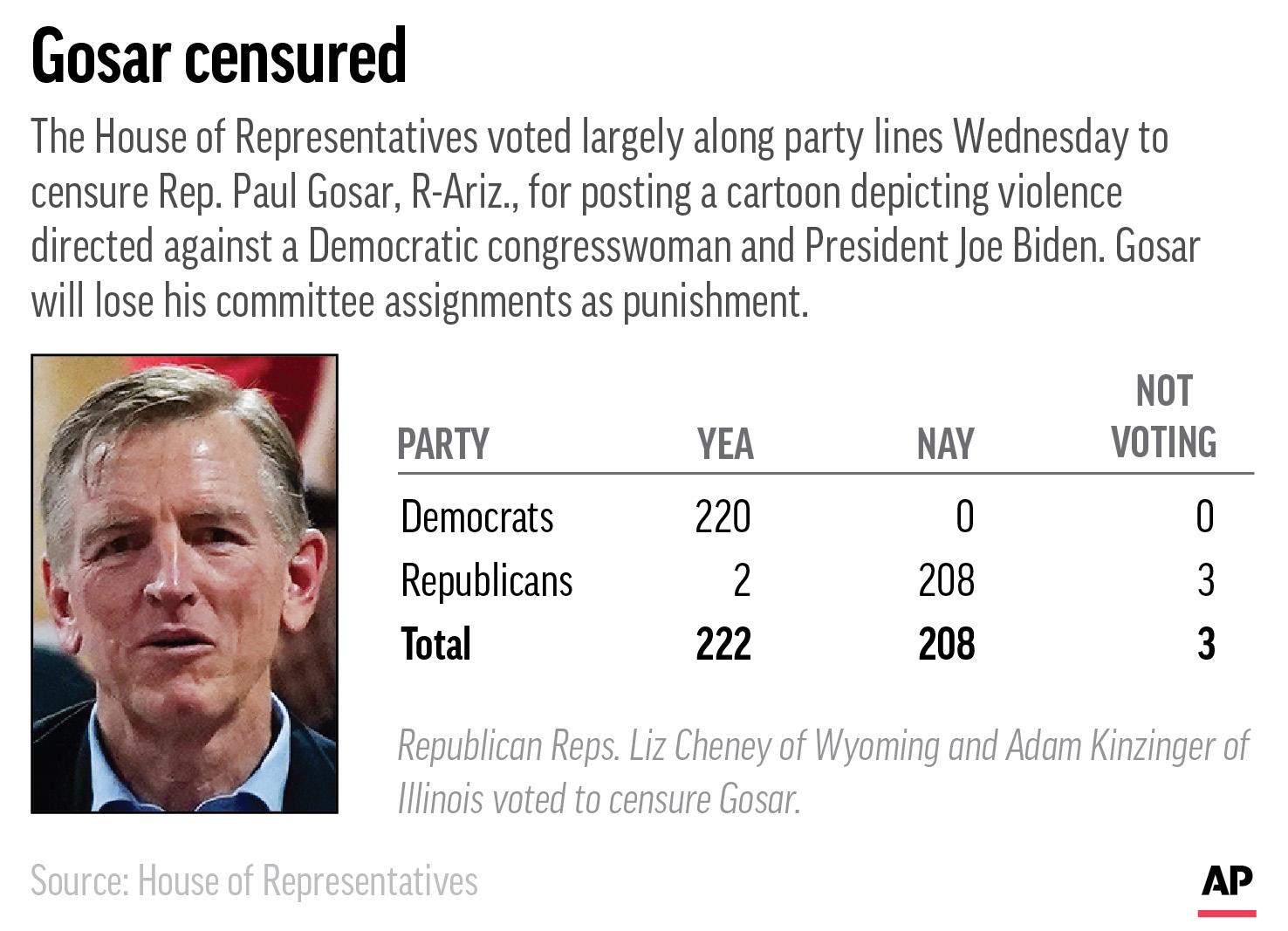 Rep New Xxx Video - House censures Rep. Gosar for violent video in rare rebuke | AP News