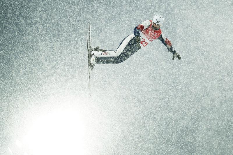 United States' Megan Nick trains before the women's aerials qualification at the 2022 Winter Olympics, Sunday, Feb. 13, 2022, in Zhangjiakou, China. (AP Photo/Gregory Bull)