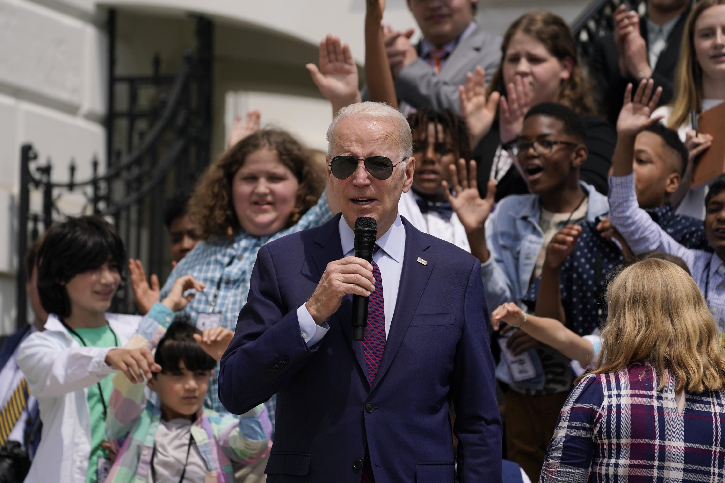 A video of Biden speaking at a White House children’s event was edited to add offensive audio
