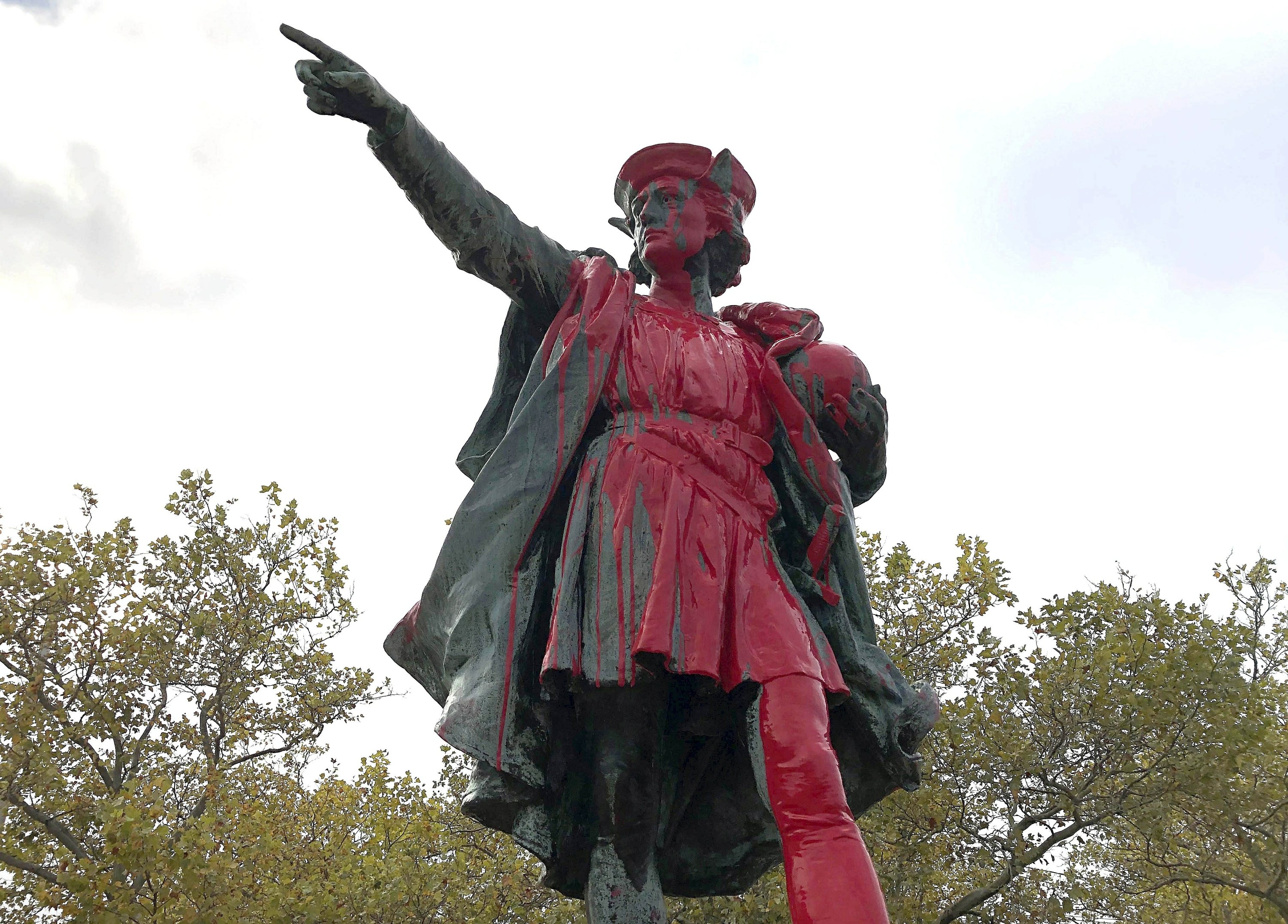 The Latest Columbus statue defaced in Southern California AP News