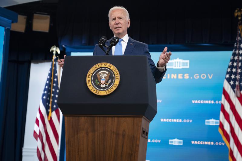 President Joe Biden delivers remarks on the full FDA approval of the Pfizer-BioNTech coronavirus vaccine, in the South Court Auditorium on the White House campus, Monday, Aug. 23, 2021, in Washington. (AP Photo/Evan Vucci)