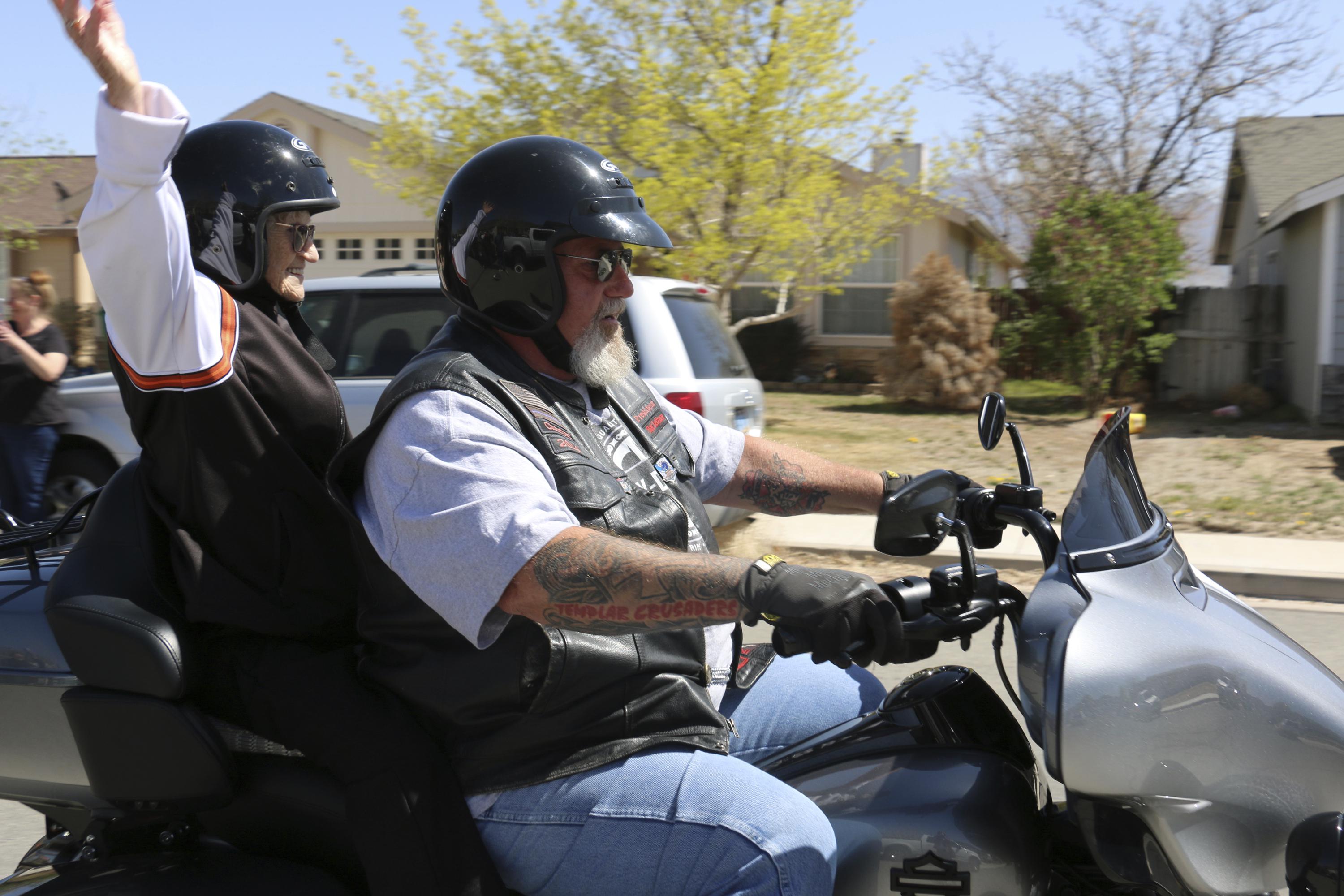 Nevada 'Motorcycle Mama' celebrates 102nd birthday on Harley | AP News