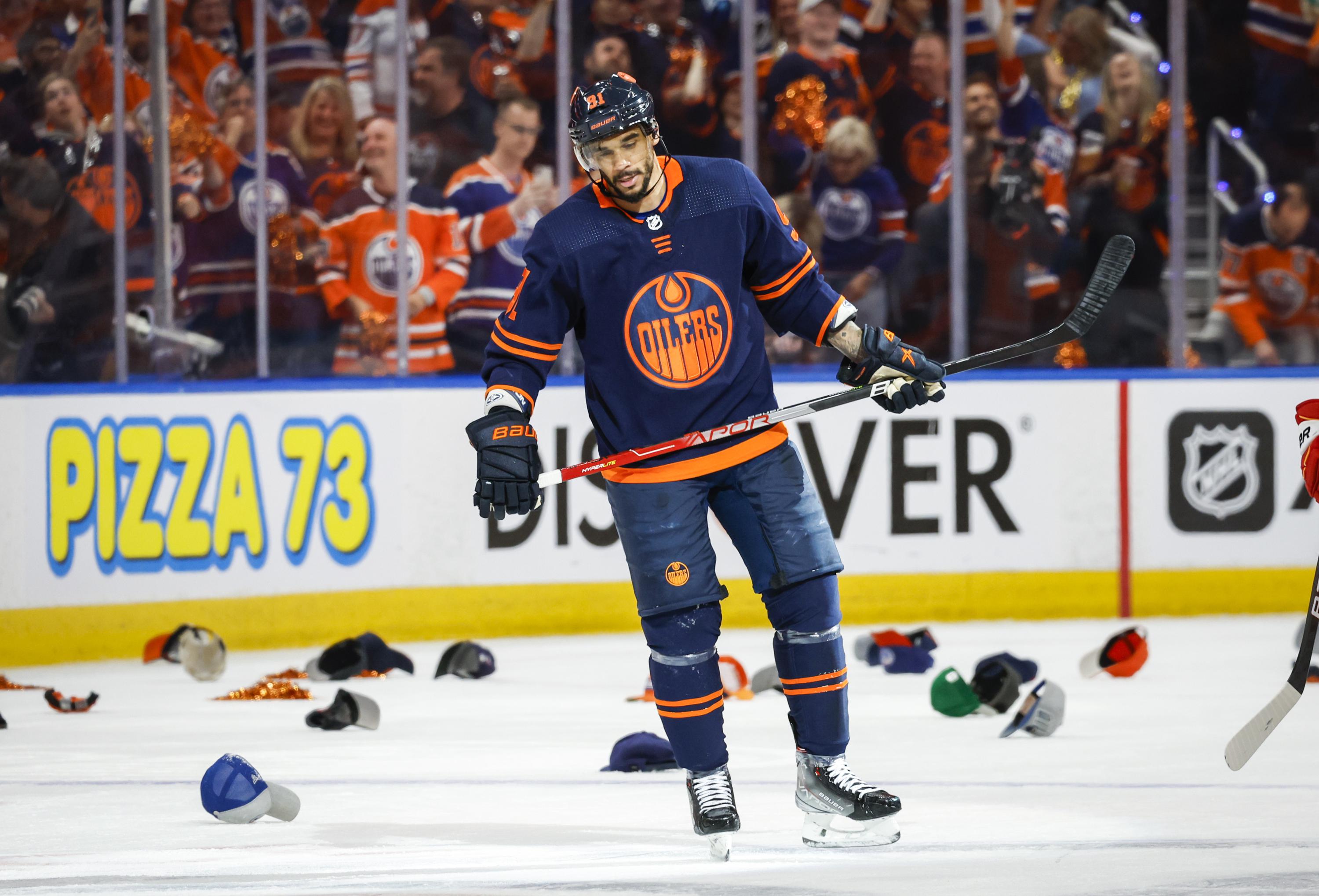 hat trick helps Oilers top Flames 