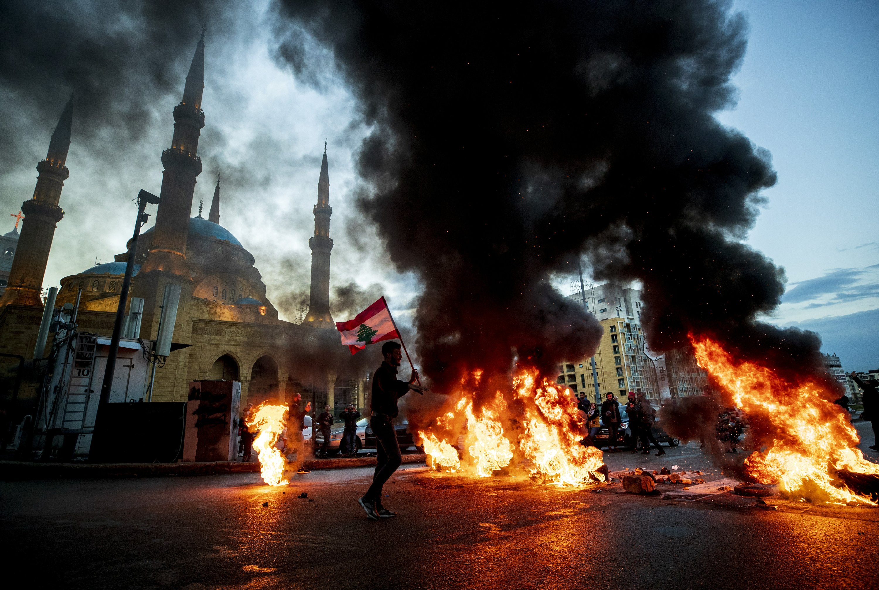 Lebanon protesters send dark, angry message