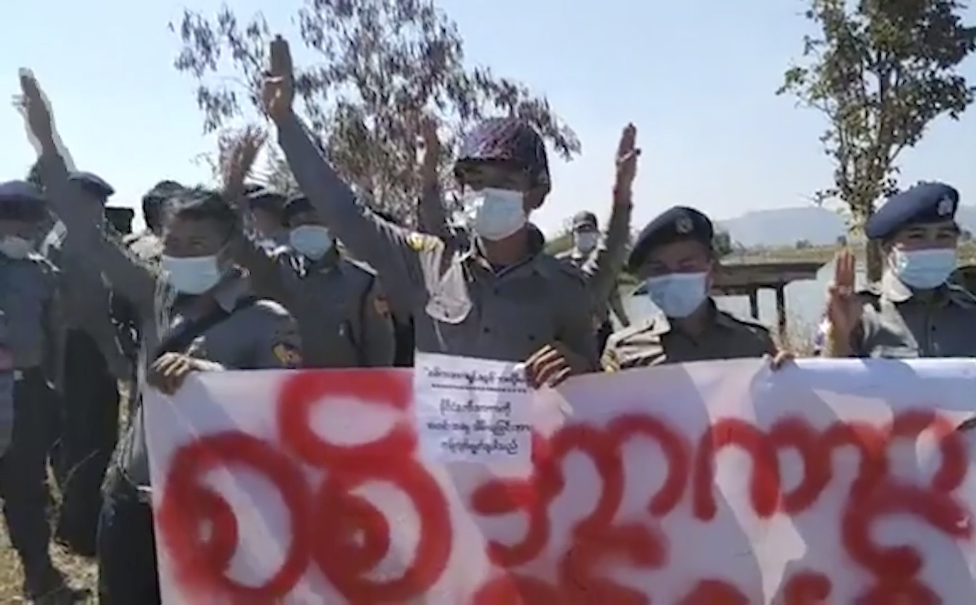 In Rural Myanmar Residents Protect Police Who Reject Coup