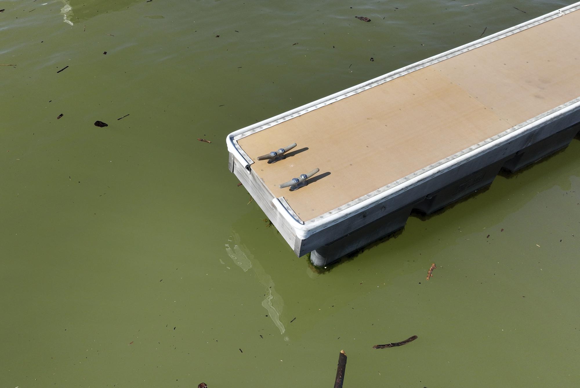 A dock floats in the Browns Ravine Cove area of Folsom Lake in Folsom, Calif., on Sunday, March 26, 2023. Months of winter storms have replenished California's key reservoirs after three years of punishing drought. (AP Photo/Josh Edelson)