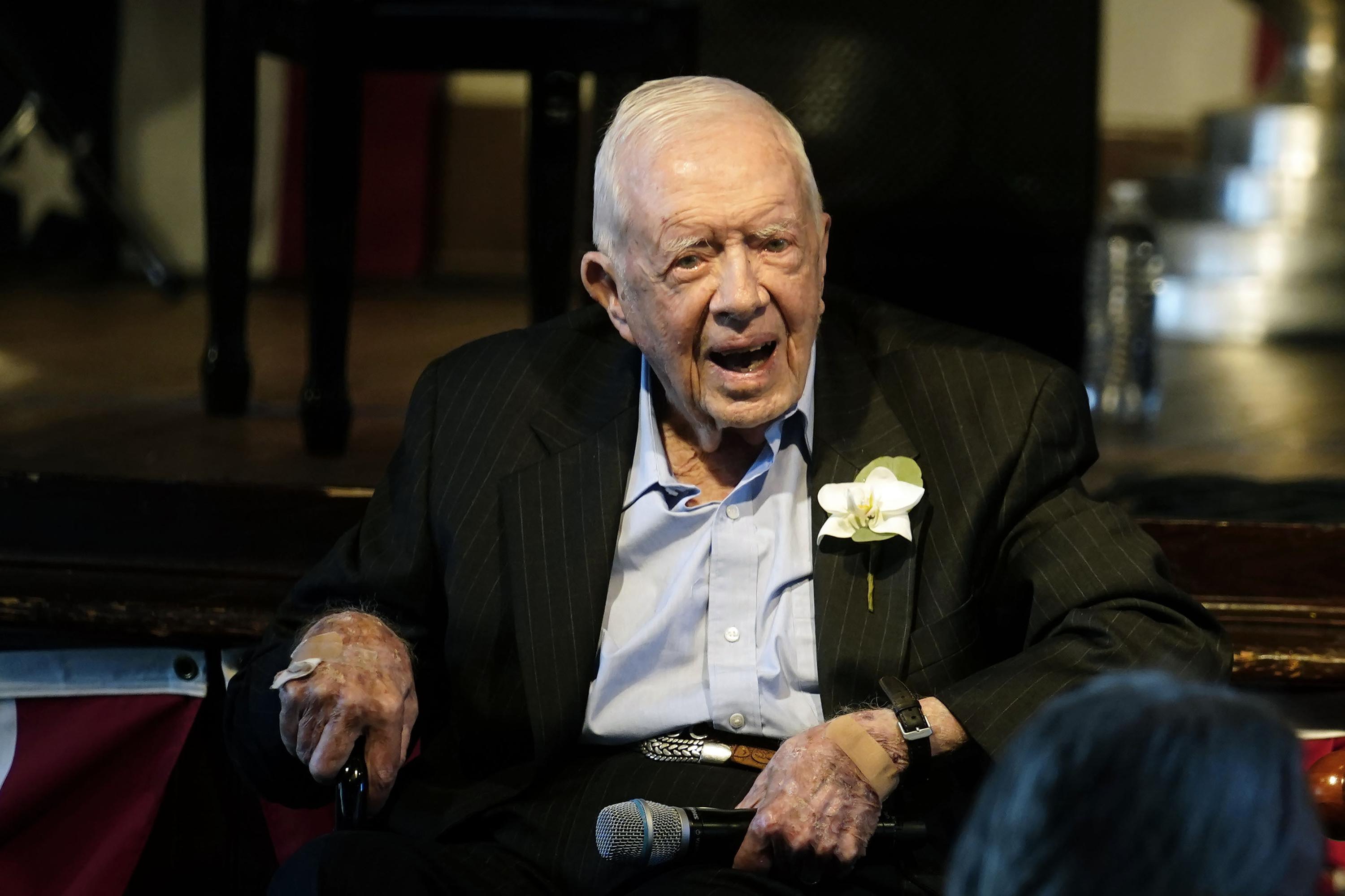 Jimmy Carter celebrating 98 with family, friends, baseball AP News