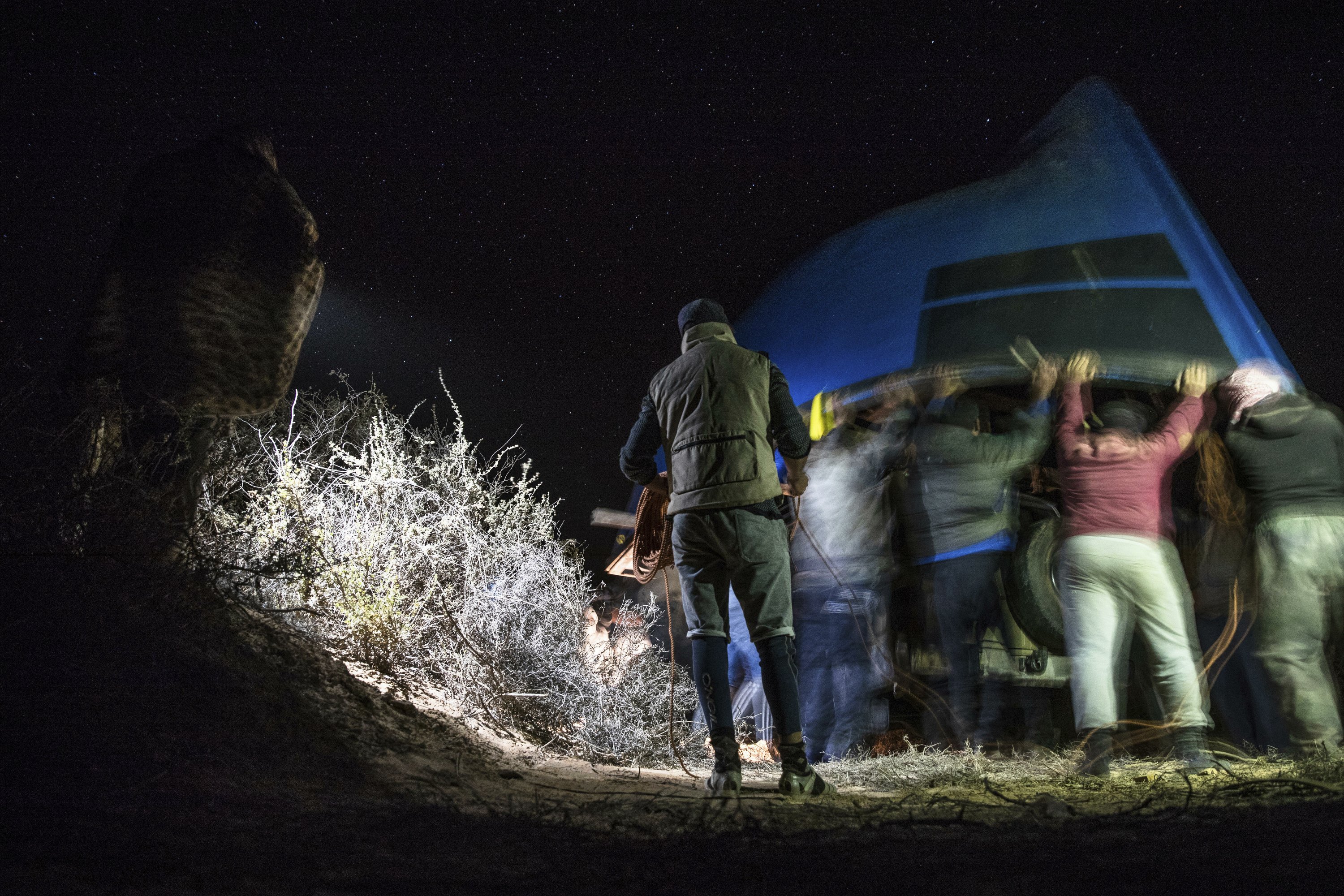 Boats emerge from the Sahara to transport migrants to Spain