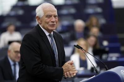 El comisionado de relaciones exteriores de la Unión Europea Josep Borrell habla sobre la escalada por Rusia de su guerra en Ucrania en el Parlamento europeo, en Estrasburgo, el 5 de octubre del 2022. (AP Foto/Jean-Francois Badias)