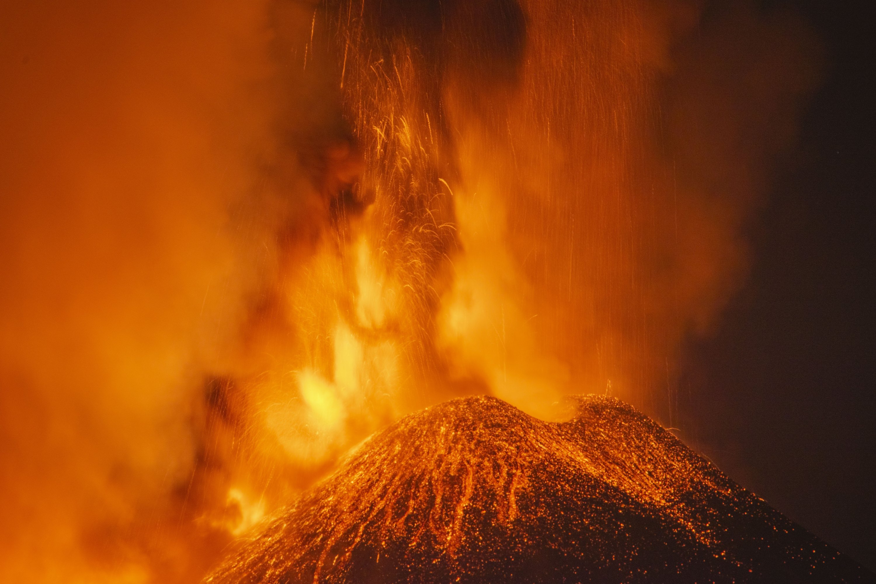 Mount Etna In Eruption After