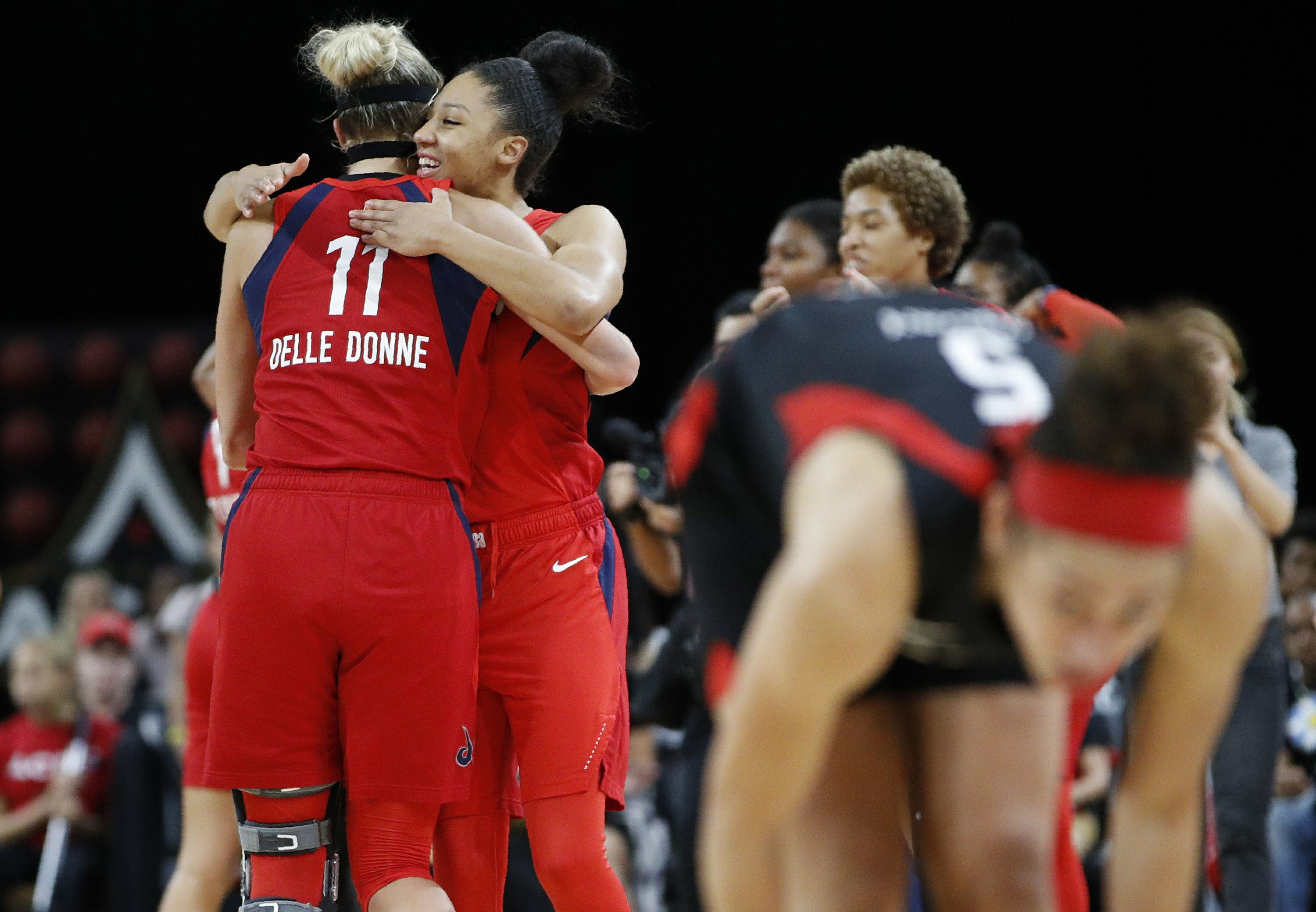 Mystics top Aces 9490, reach WNBA Finals; LeBron courtside AP News