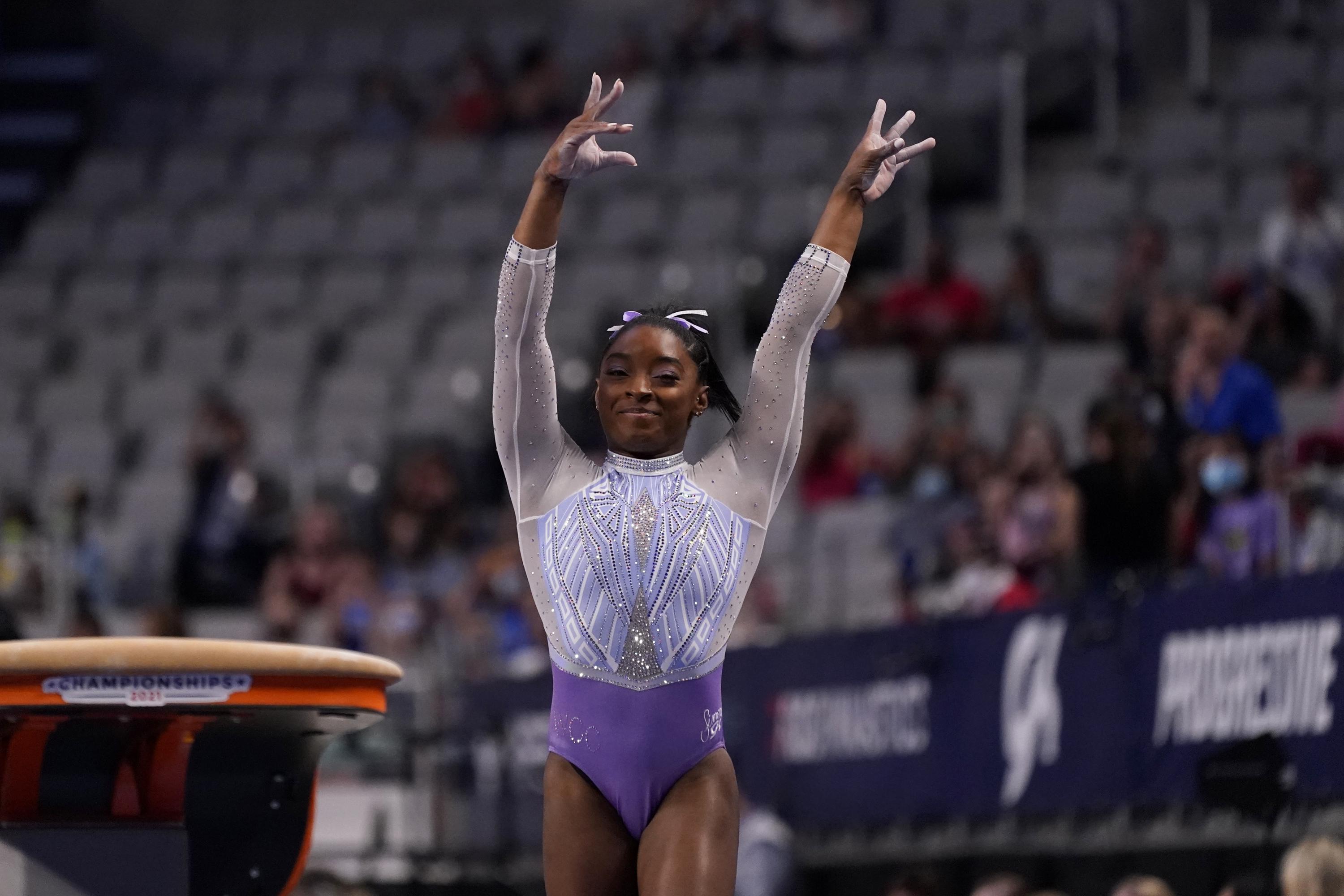 Biles in control once again at US Gymnastics Championships AP News