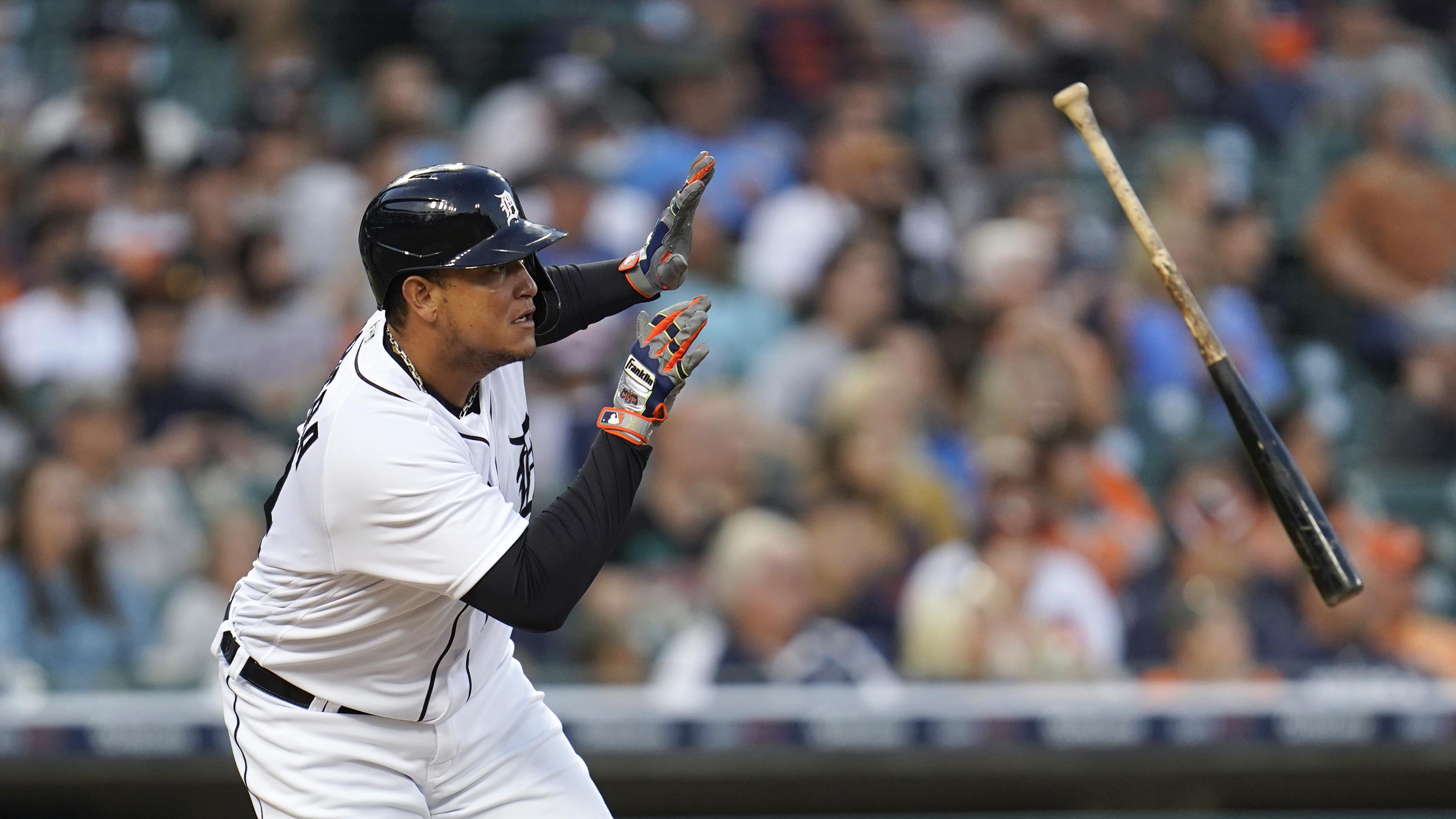 Cabrera 9 hits in row, Schoop, Tigers win; Rays' Franco hurt | AP News