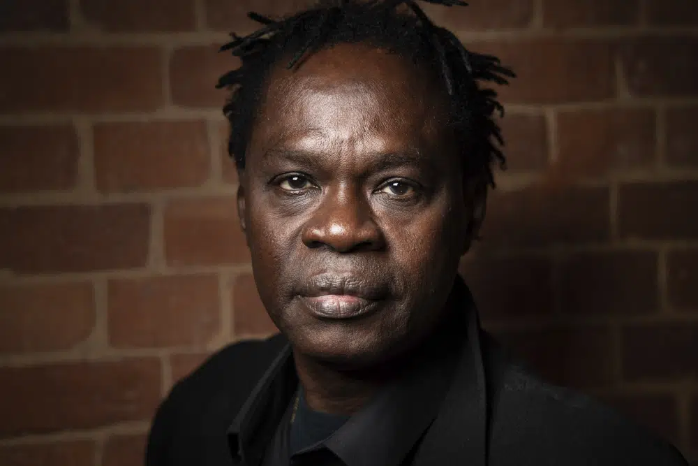 Senegalese singer-songwriter Baaba Maal poses for a portrait photograph in London, Wednesday, April 12, 2023. Maal on Monday April 17, 2023 was named a goodwill ambassador for the U.N. Covention to Combat Desertification. (Photo by Vianney Le Caer/Invision/AP)