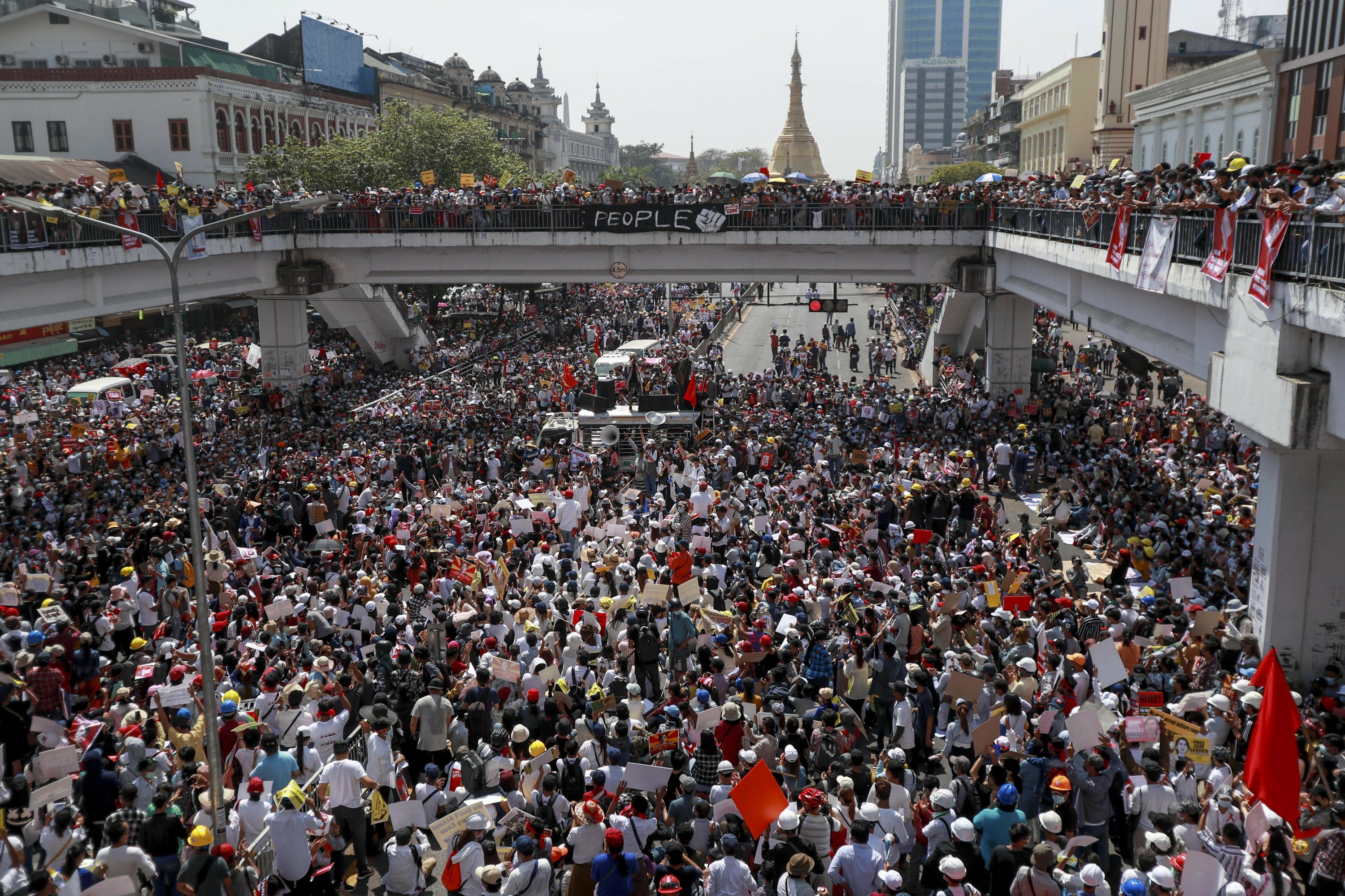 Mass anti-coup protests in Myanmar as UN warns of crackdown