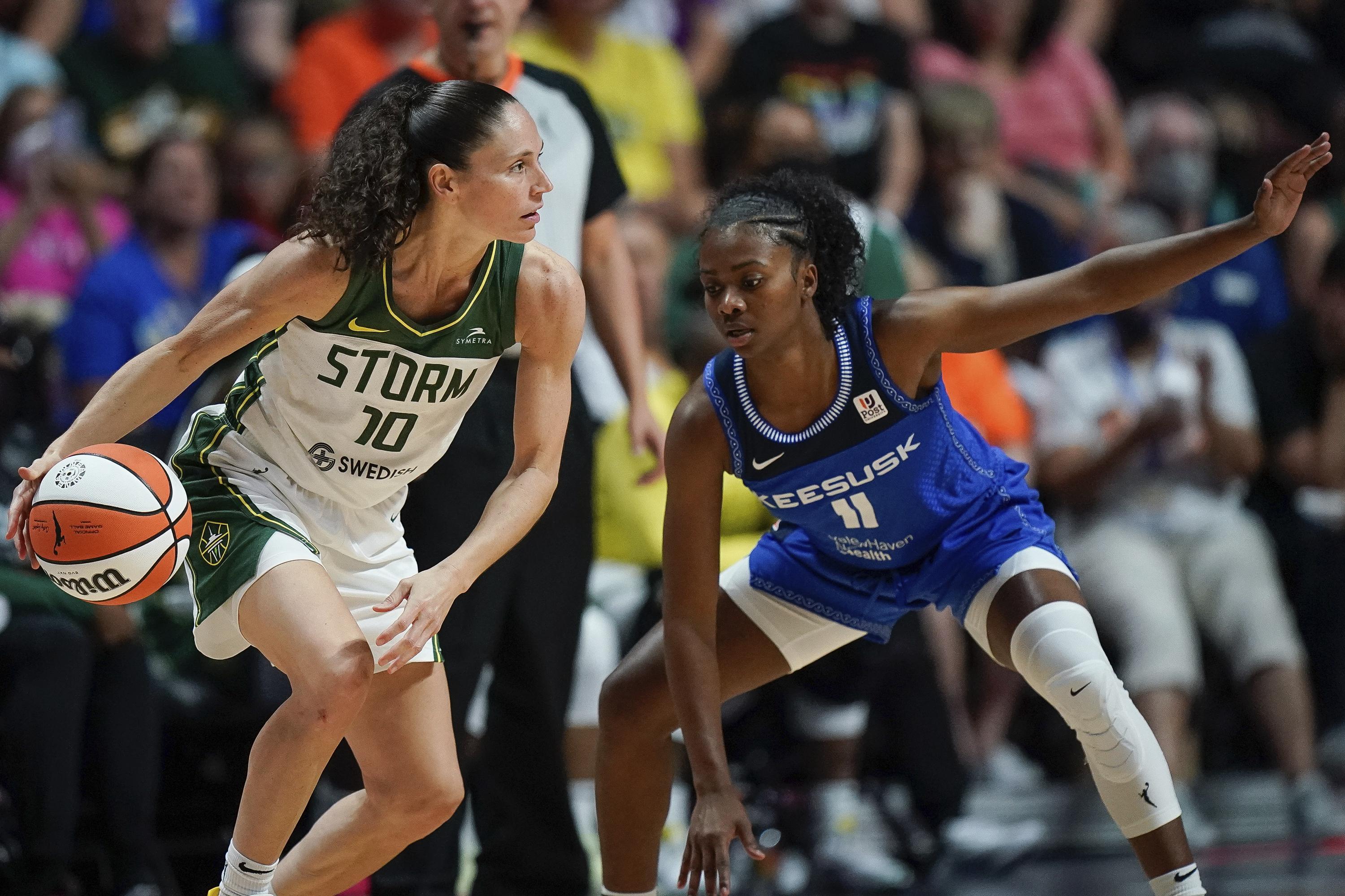 Sun spoil Bird's final game in Connecticut, beat Storm 88-83