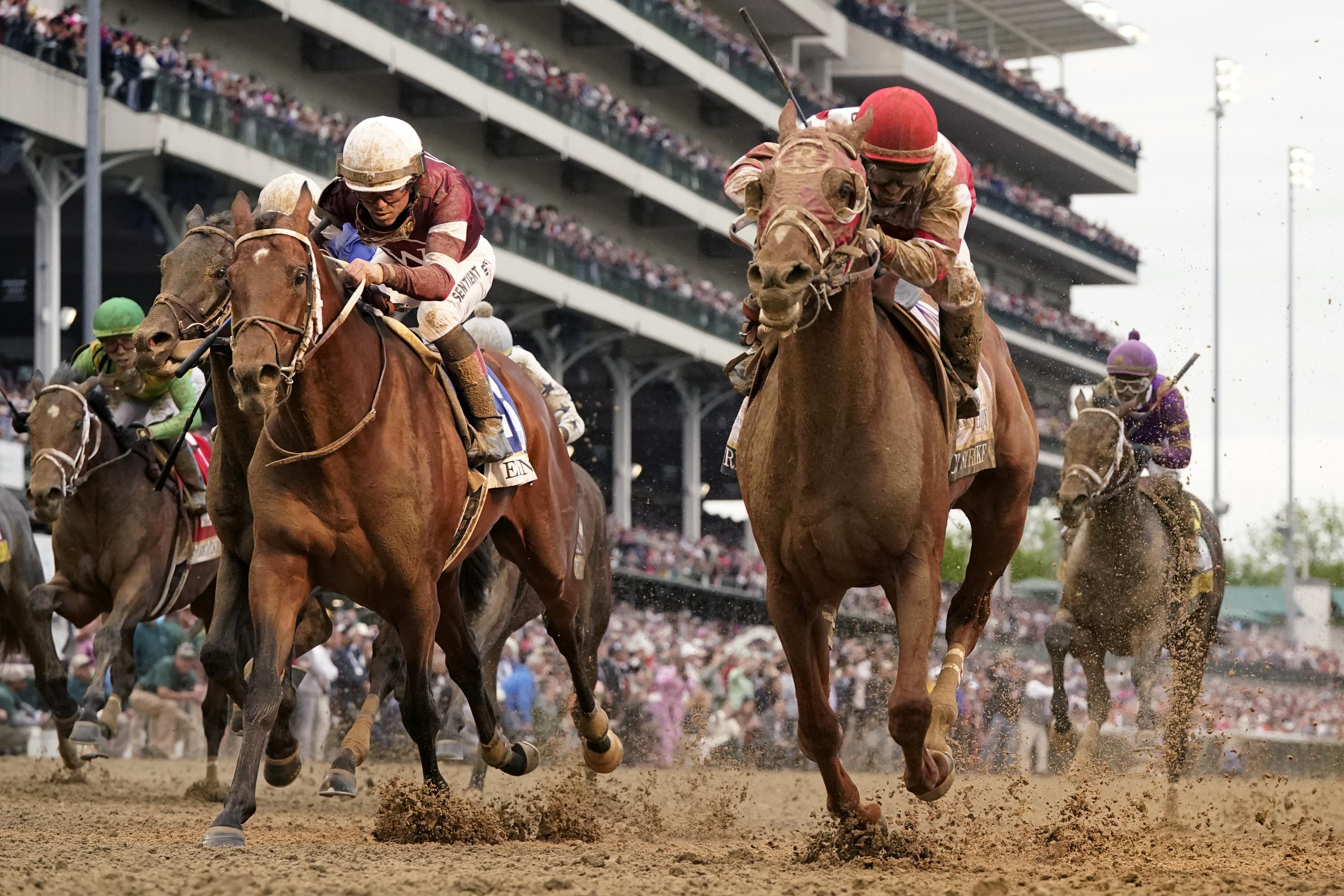 Kentucky Derby winner Rich Strike arrives at Belmont Park AP News