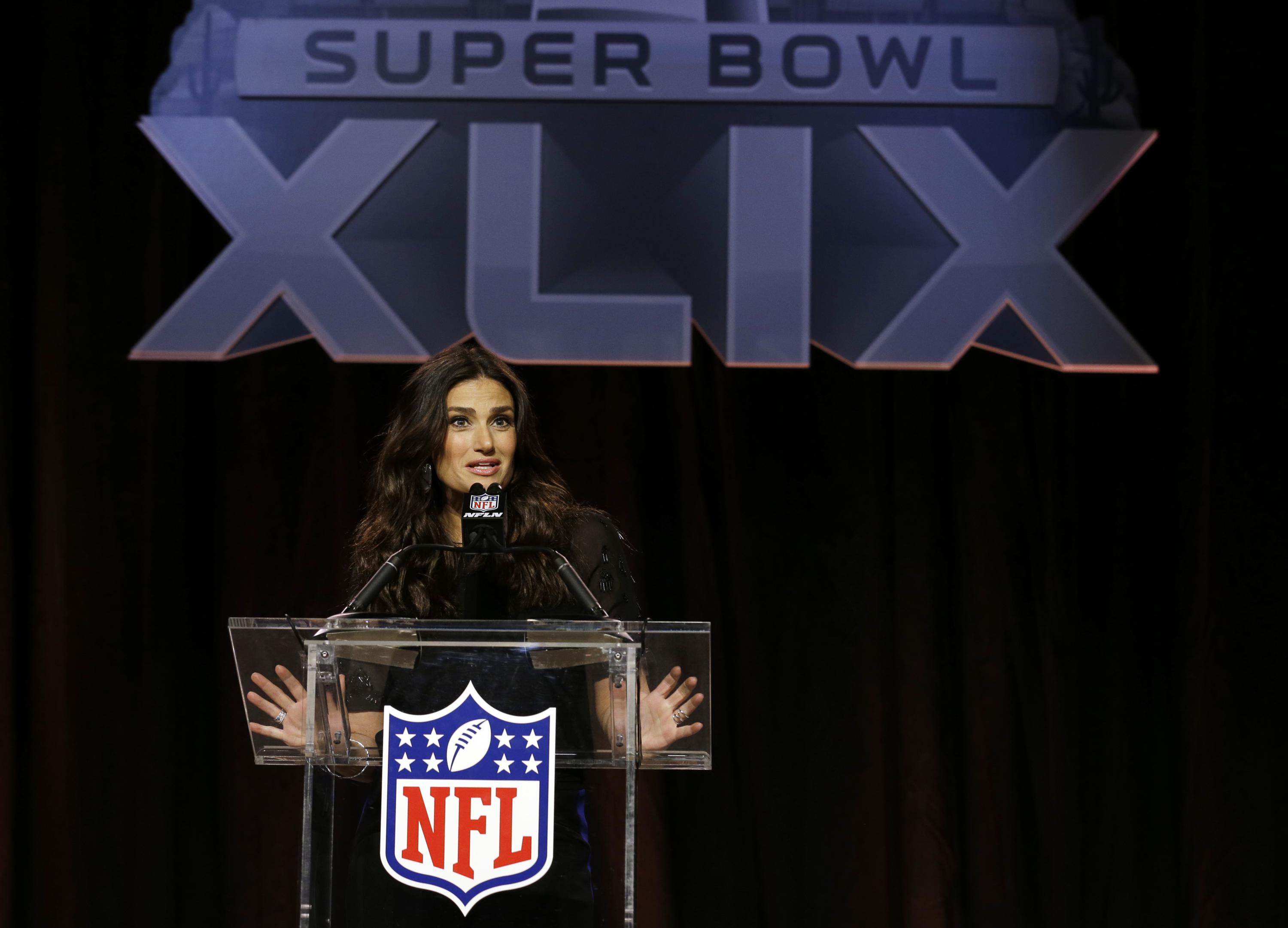 Idina Menzel ready for spotlight at Super Bowl AP News