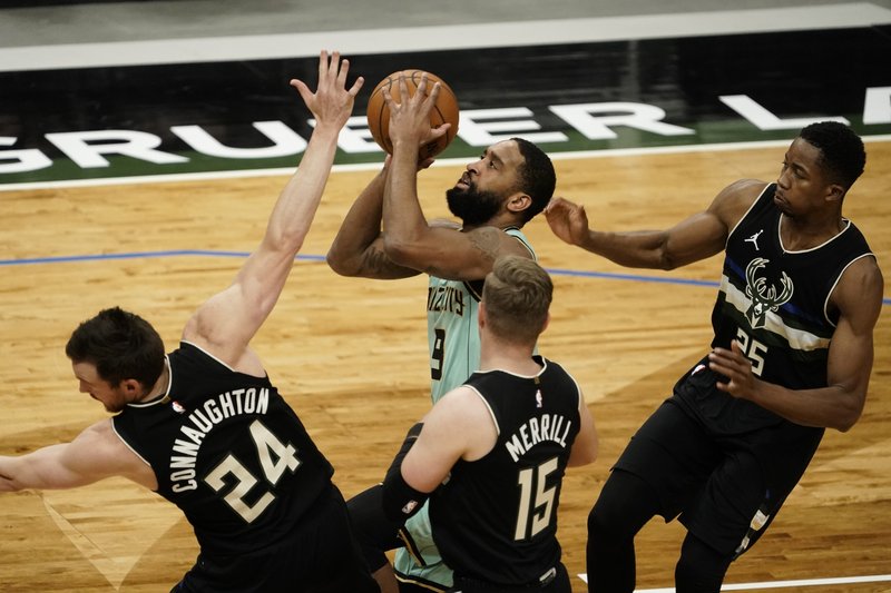 Bridges Leads Hornets To 127 119 Win Over Short Handed Bucks