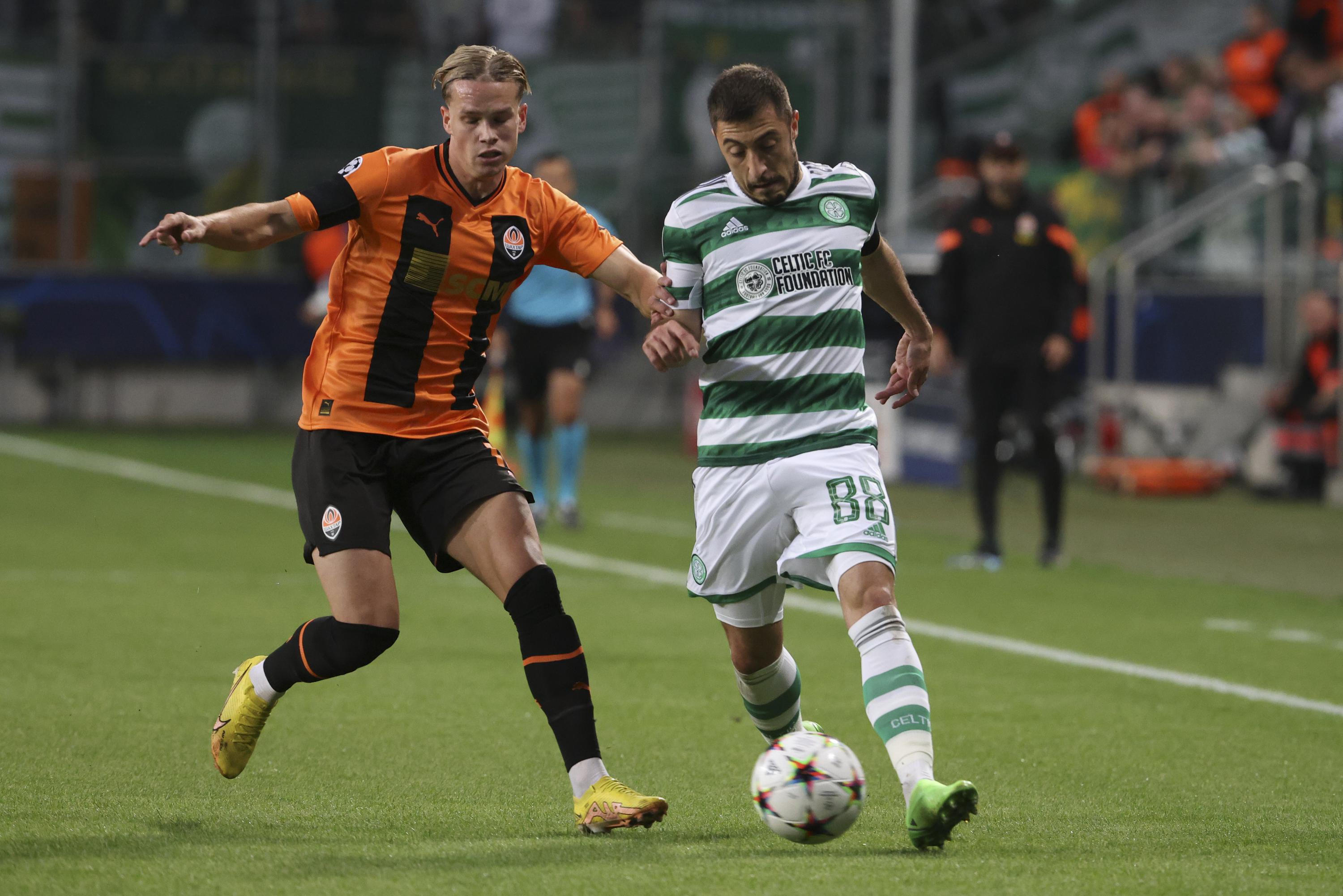 Rozgrywający Mudryk ratuje Szachtara w remisie 1:1 z Celtic