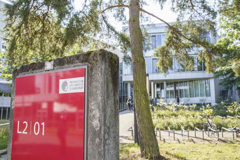 A view of the building L201 on the Lichtwiese campus of the Technical University Darmstadt, in Darmstadt, Germand, Tuesday, Aug. 24, 2021. Authorities say seven people at a university in western Germany have received medical treatment after showing symptoms of poisoning, and prosecutors have opened an investigation into suspicions of attempted murder. The employees of the Technical University in Darmstadt, south of Frankfurt, experienced medical problems on Monday. (Frank Rumpenhorst/dpa via AP)