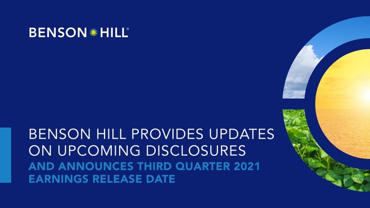 Benson Hill Provides Updates on Disclosures and Announces