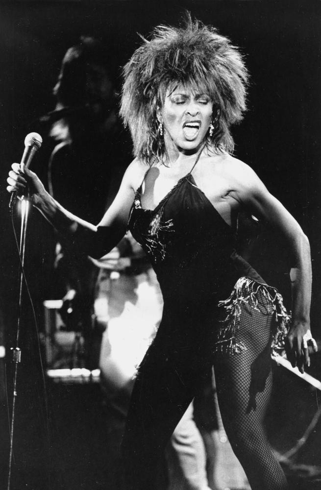 FILE - Tina Turner performs her current hit song "What's Love Got to Do With It" in Los Angeles on Sept. 2, 1984. Turner, the unstoppable singer and stage performer, died Tuesday, after a long illness at her home in Küsnacht near Zurich, Switzerland, according to her manager. She was 83. (AP Photo/Phil Ramey, File)