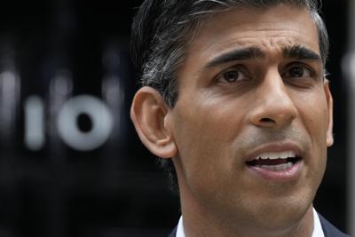 El primer ministro británico Rishi Sunak en Londres el 25 de octubre del 2022. . (Foto AP/Frank Augstein)