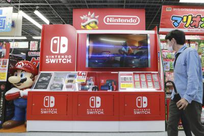 Nintendo display in a game store