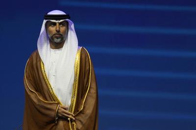 El ministro de energía de Emiratos Árabes Unidos, Suhail al-Mazrouei, asiste a la Congerencia Internacional de Petróleo de Abu Dabi, en Emiratos Árabes Unidos, el lunes 31 de octubre de 2022. (AP Foto/Kamran Jebreili)