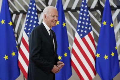 El presidente estadounidense Joe Biden en Bruselas el 15 de junio del 2021. (Foto AP/Patrick Semansky)