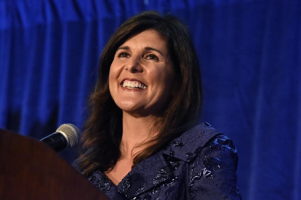 FILE - Former U.N. Ambassador Nikki Haley speaks at a fundraiser hosted by The Citadel Republican Society after receiving the Nathan Hale Patriot Award, on Dec. 2, 2021, in Charleston, S.C. Former President Donald Trump's persistent flirtation with another White House run is doing little to discourage other potential Republican candidates from stepping up their activity in Iowa, the state that will formally launch the nomination process. (AP Photo/Meg Kinnard, File)