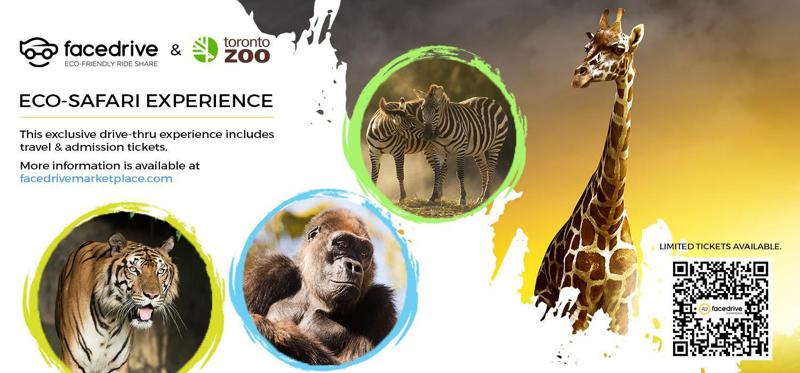 Toronto Zoo Announces Facedrive As A Sustainable Rideshare Partner For Its Scenic Drive Thru Safari Experience