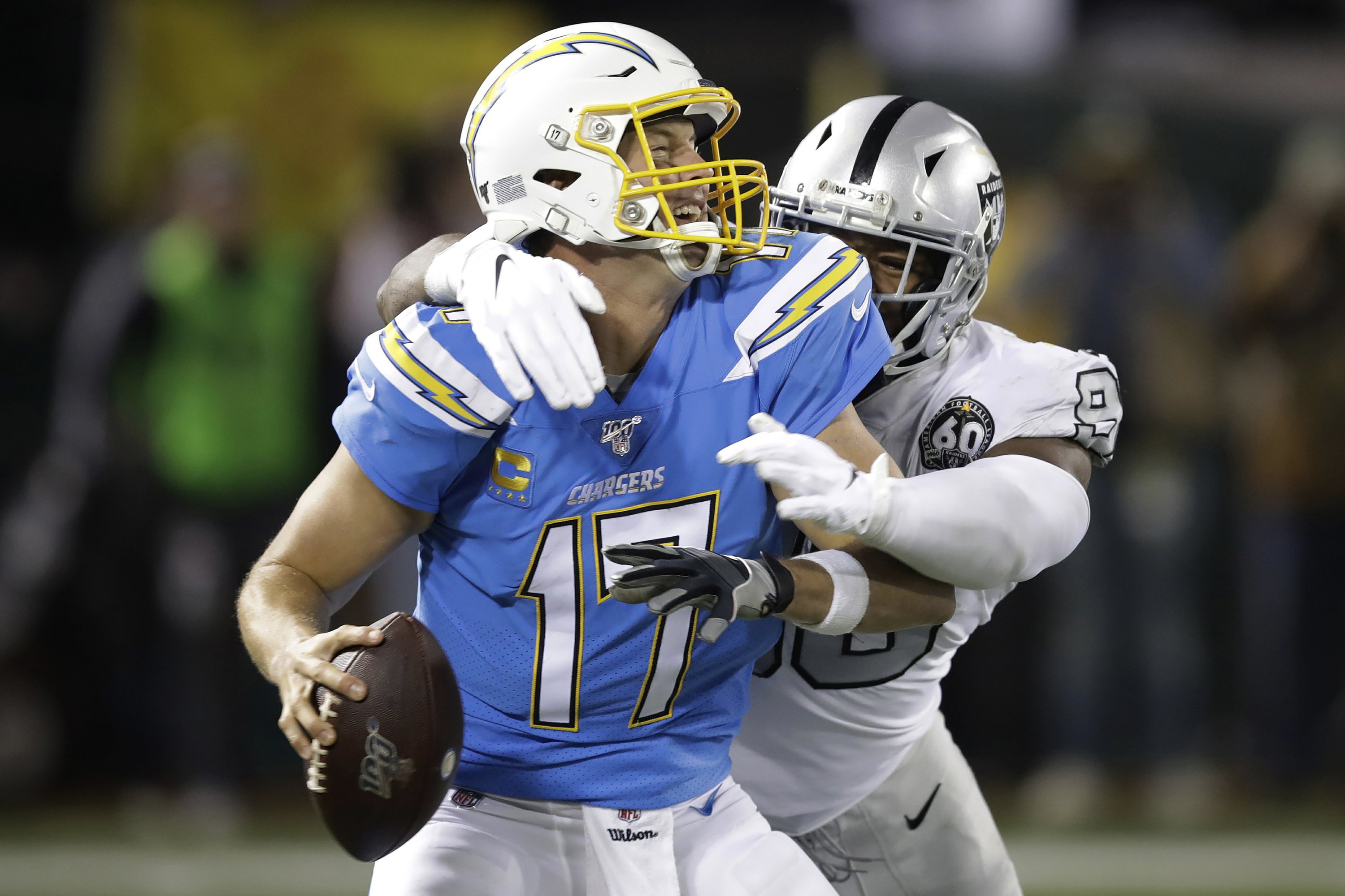 Flipboard: Chargers trail the Raiders 17-14 at the half, but it could be worse. Philip ...