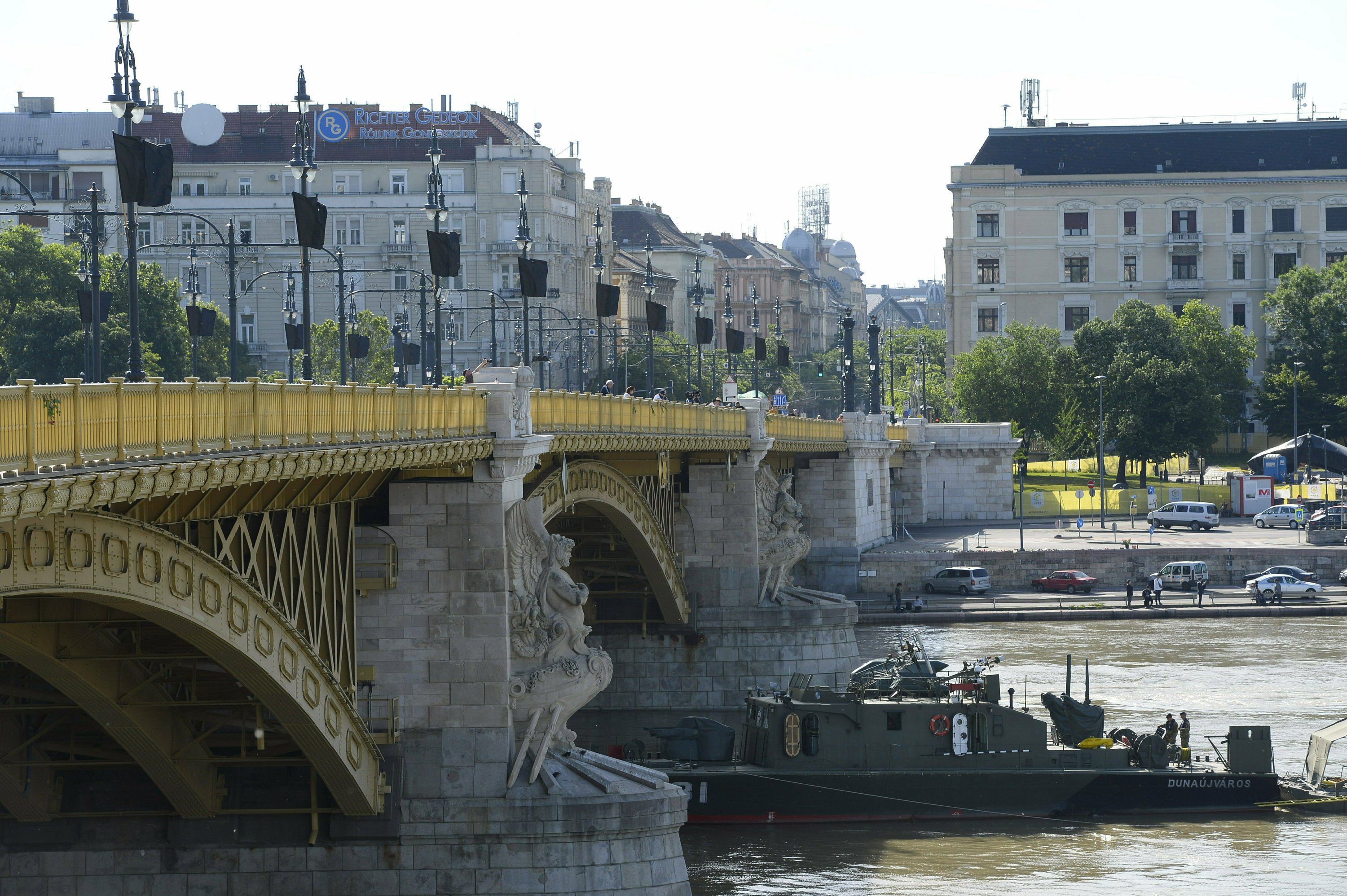 Danube water levels drop but not enough to reach sunken boat AP News