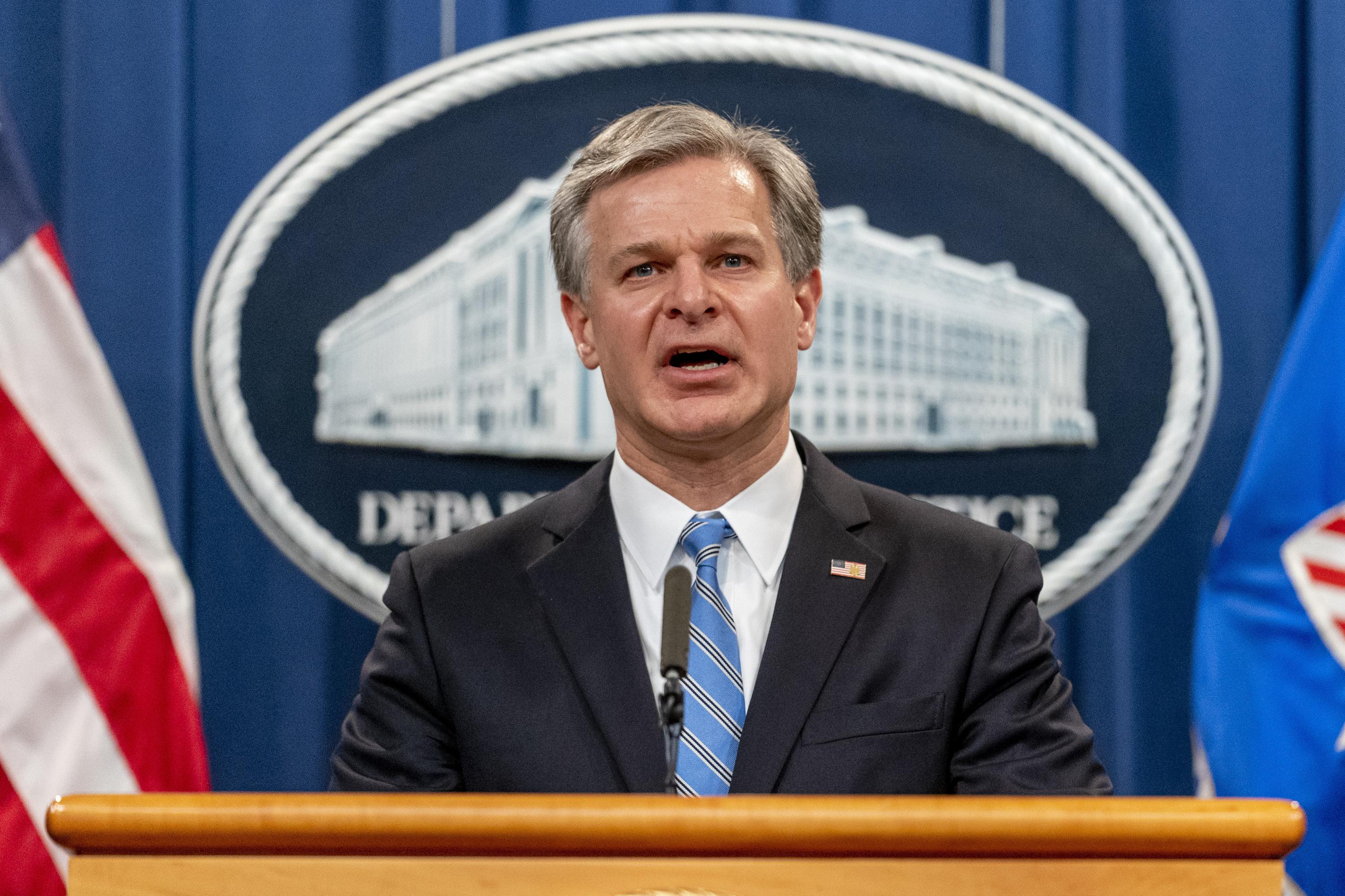 WASHINGTON (AP) — The threat to the West from the Chinese government is “more brazen” and damaging than ever before, FBI Director Christopher Wray said Monday night in accusing Beijing of stealing American ideas and innovation and launching massive hacking operations.