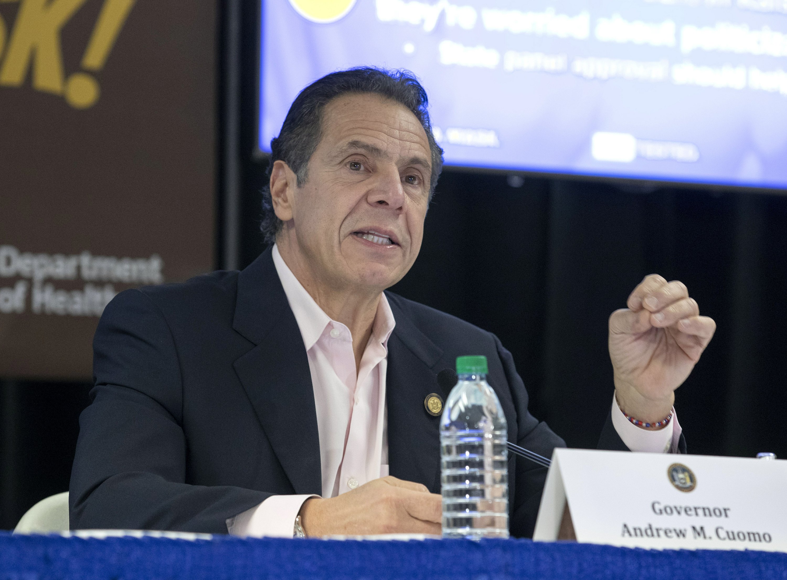 The Latest: Gov. Cuomo bans NYC indoor dining as cases climb