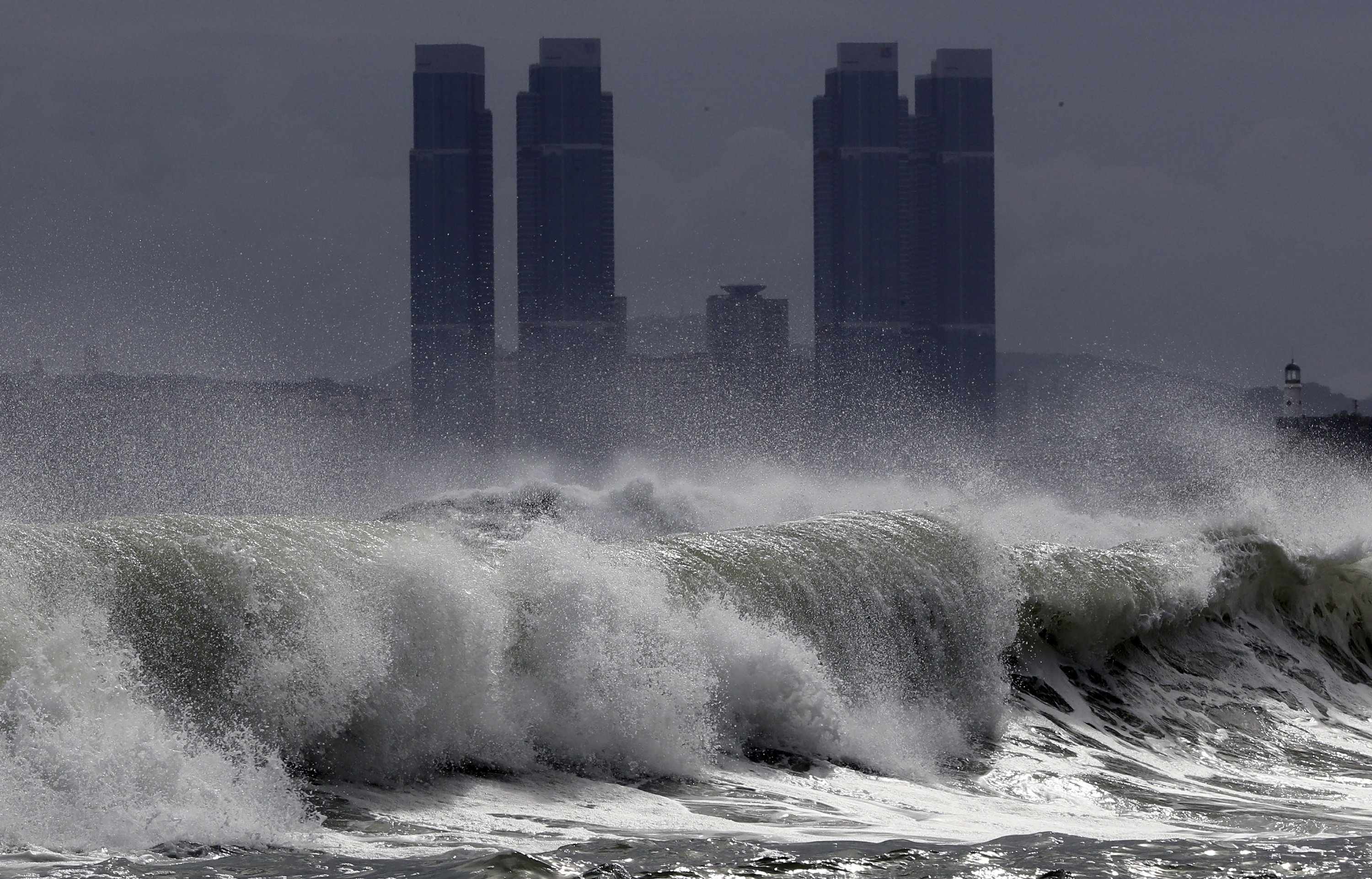 North, South Korea brace for strong typhoon, flights halted