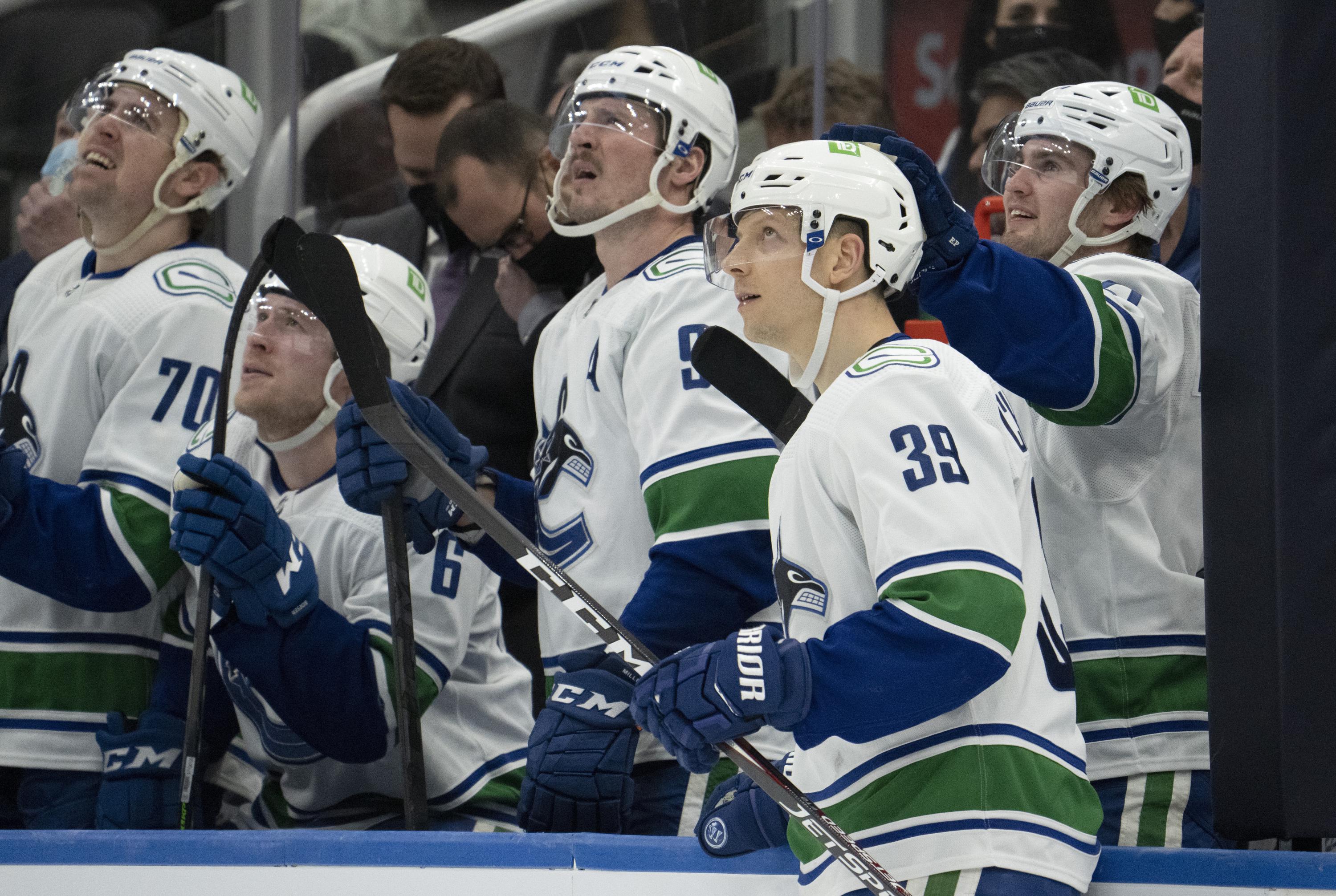 Vancouver Canucks right wing Alex Chiasson (39) plays against the