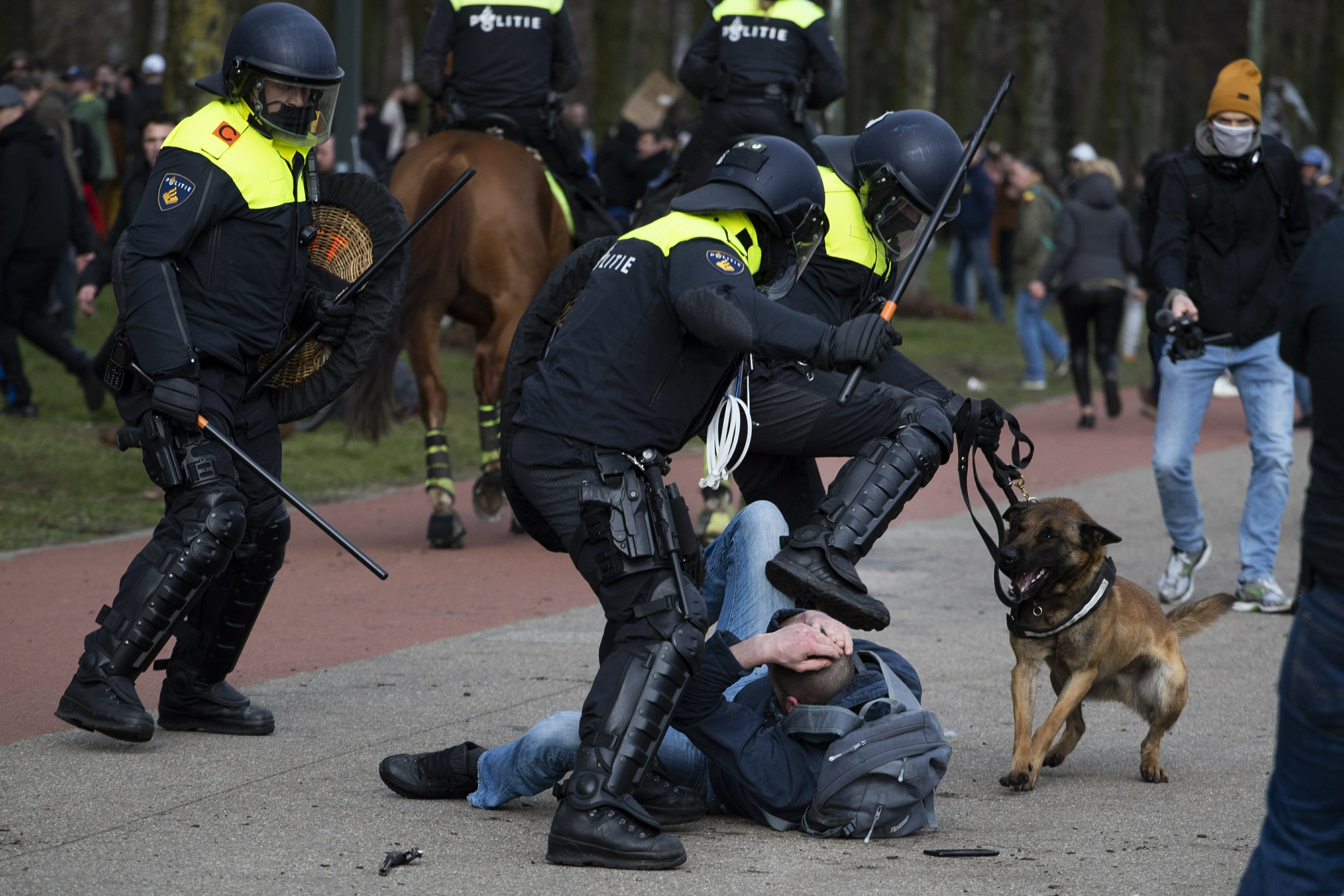 Dutch police dismantle anti-government protest on eve of election