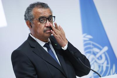 El director general de la Organización Mundial de la Salud, Tedros Adhanom Ghebreyesus, asiste a la apertura de la Academia de la OMS en Lyon, Francia, 27 de setiembre de 2021. (Denis Balibouse/Pool Foto via AP)