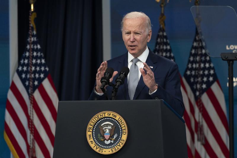 President Joe Biden speaks about inflation in the South Court Auditorium on the White House complex in Washington, Tuesday, May 10, 2022. (AP Photo/Manuel Balce Ceneta)