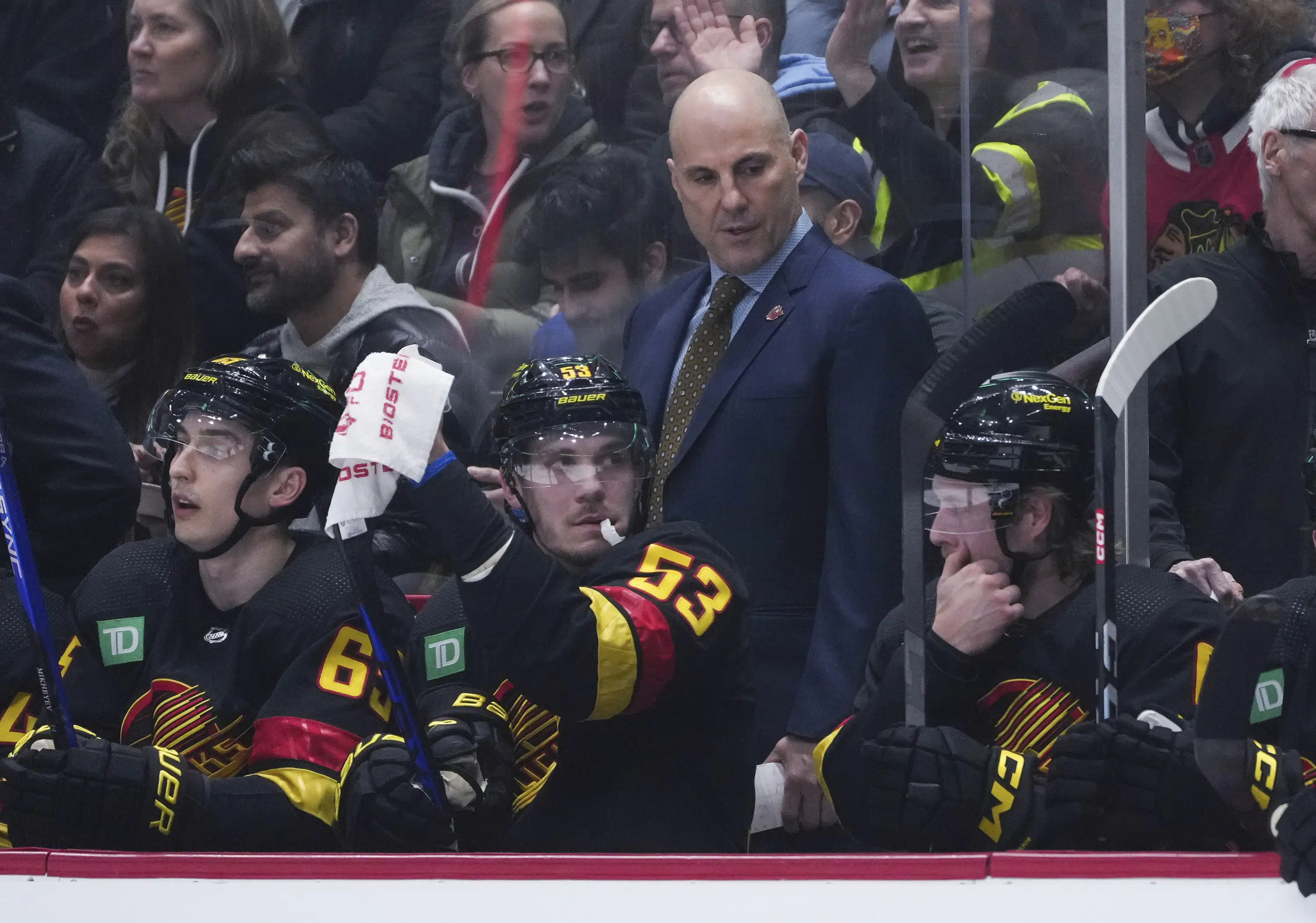 Canucks beat Blackhawks 5-2 in Tocchet's debut as coach | AP News