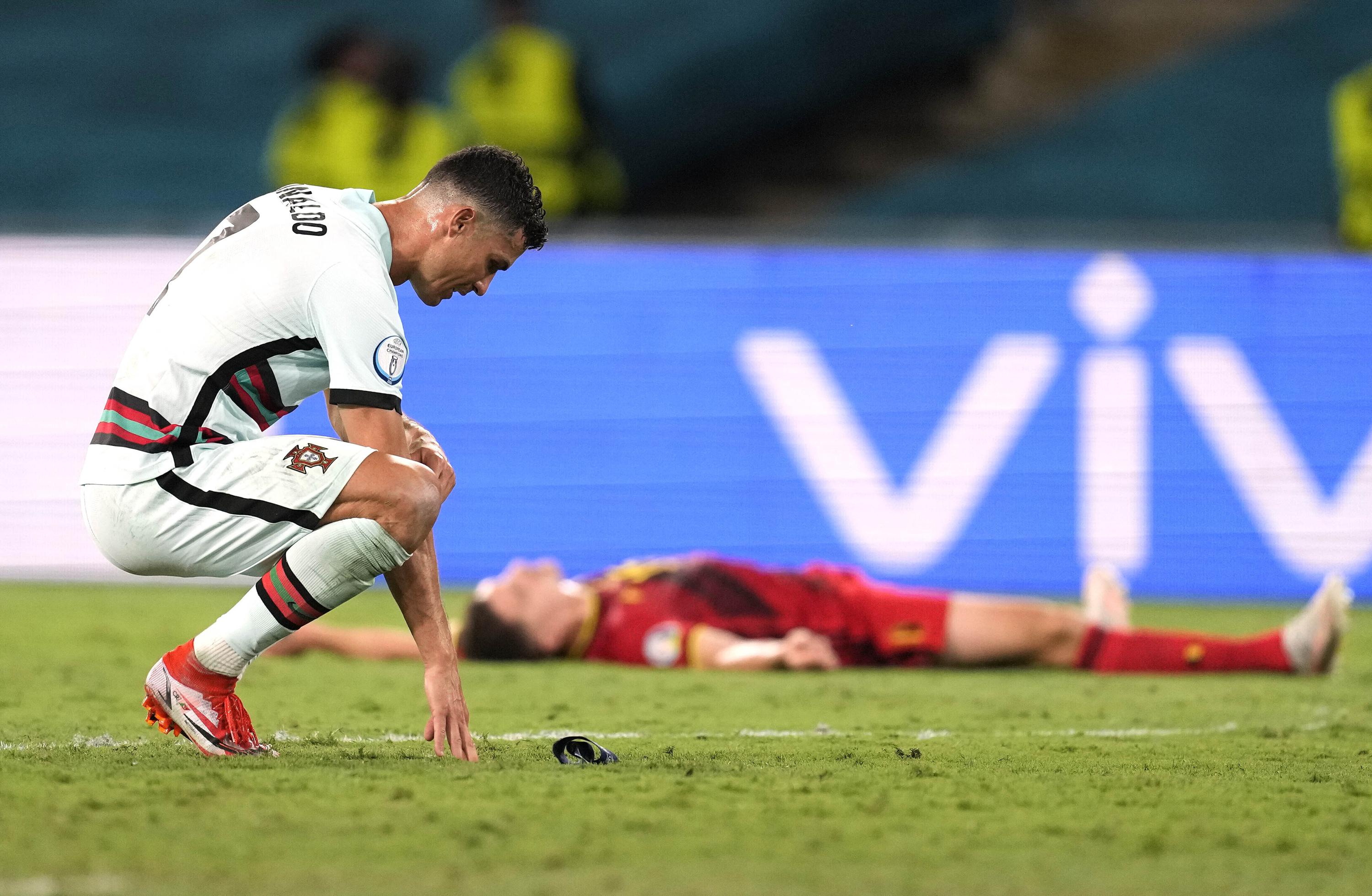 Ronaldo sai após Bélgica vencer Portugal por 1-0 no Euro 2020