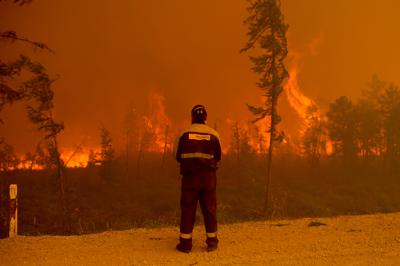 Los incendios forestales en Yakutsk, Rusia, el 7 de agosto del 2021. (Foto AP/Ivan Nikiforov)
