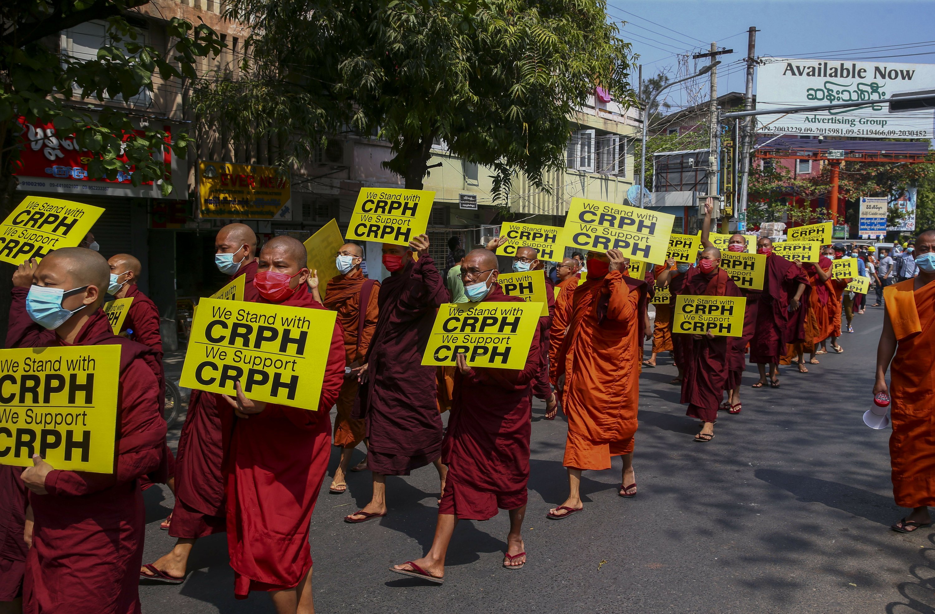 Myanmar police are working early to lift pressure on the protests