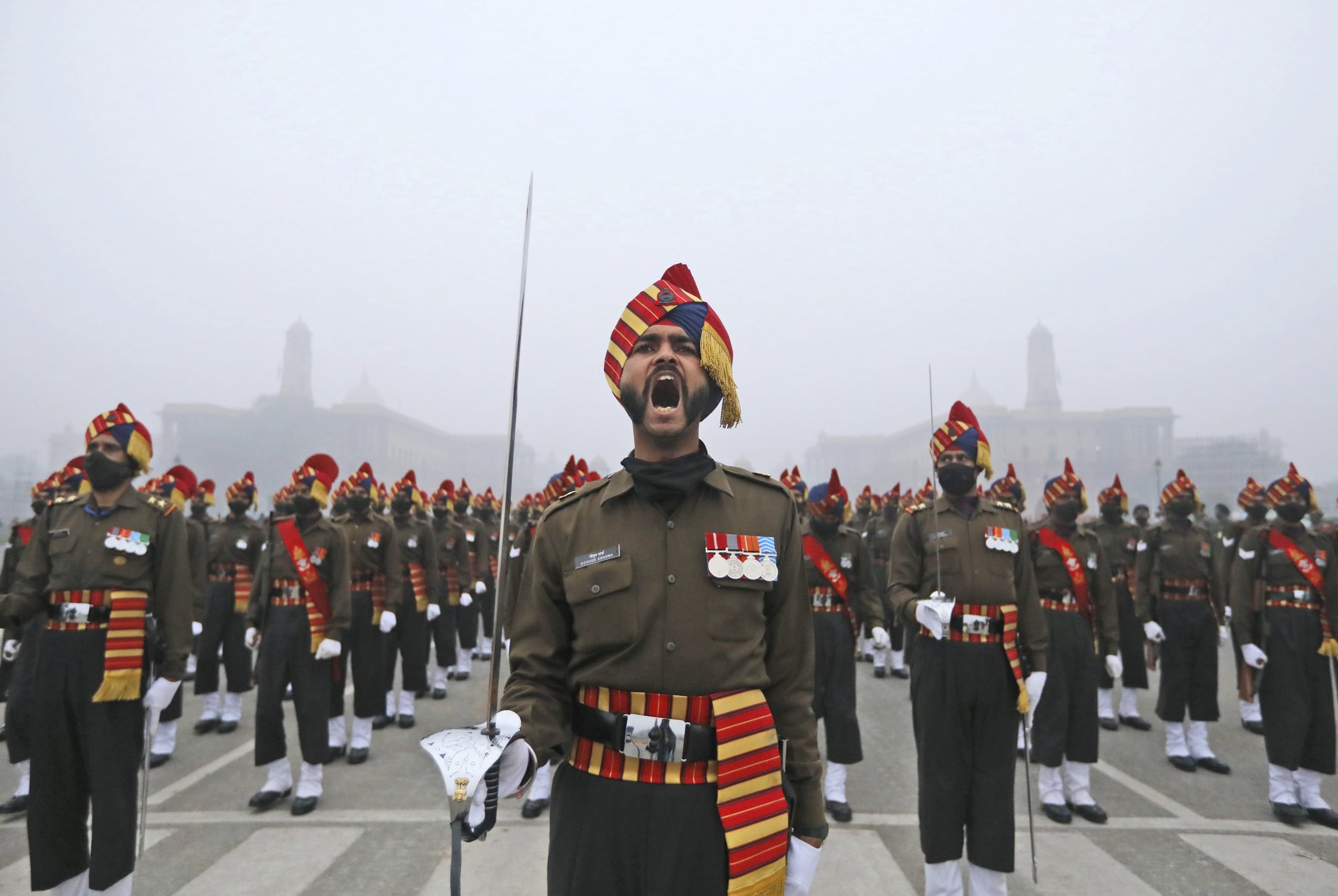 AP PHOTOS: Marchers rehearse for India's Republic Day parade