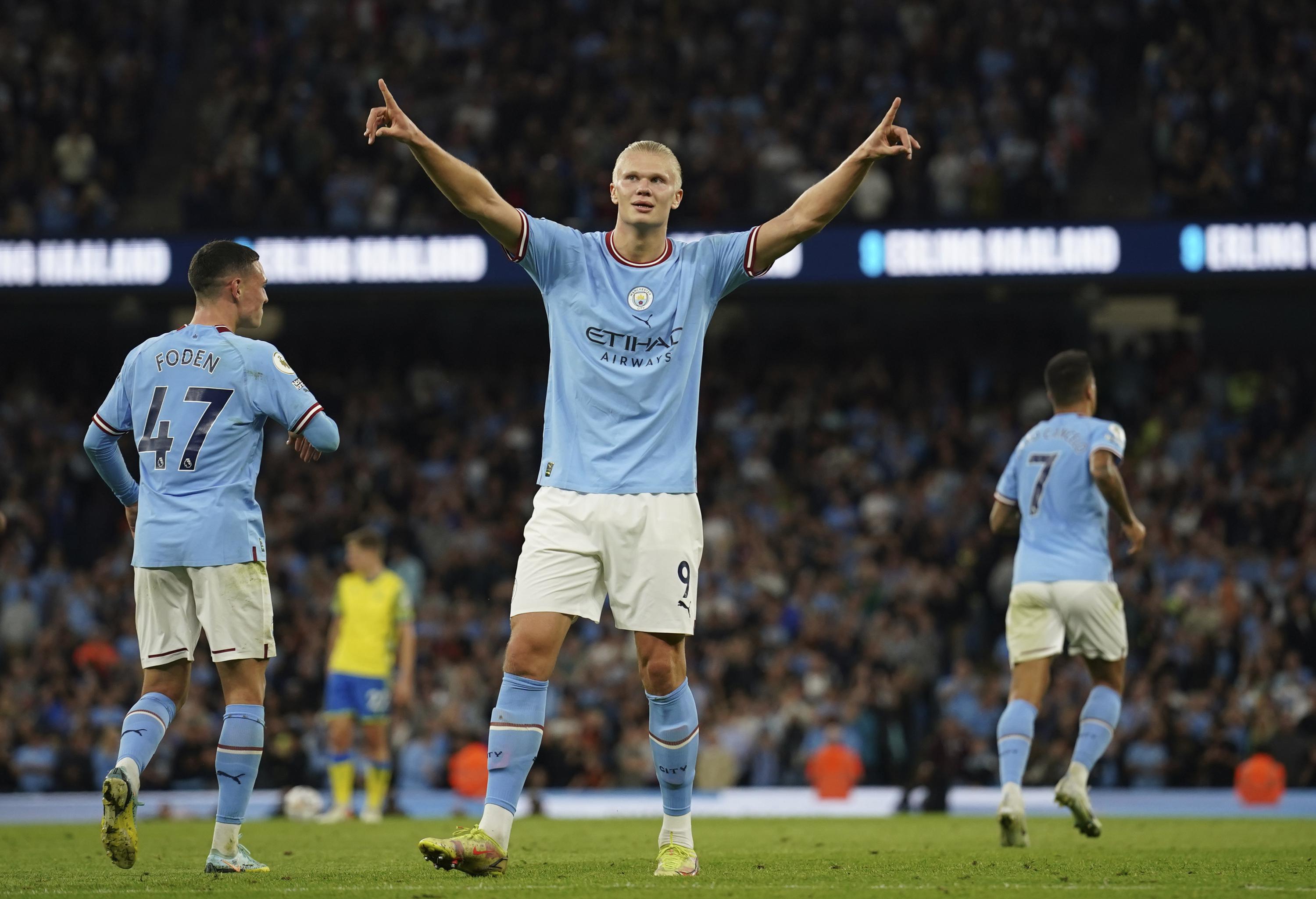 Haaland scorer nok et hat-trick, City slo Forest 6-0